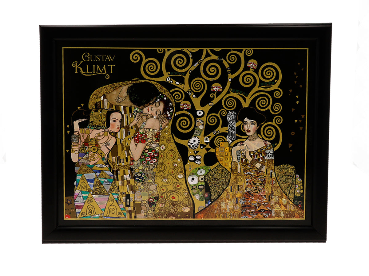 Supporto per laptop G. Klimt, Il bacio (CARMANI), personalizzabile con incisione, ideale come regalo, dimensioni 30.5x40.5cm, elegante e comodo per lavorare sulle ginocchia