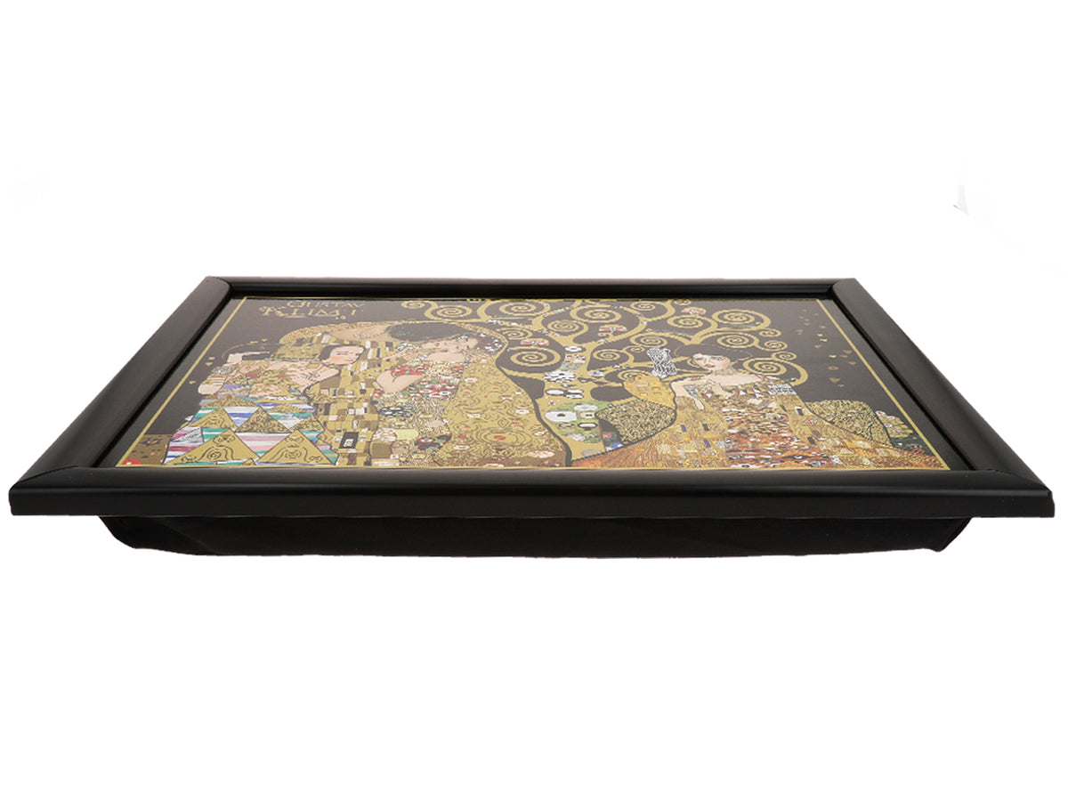 Supporto per laptop G. Klimt, Il bacio (CARMANI), personalizzabile con incisione, ideale come regalo, dimensioni 30.5x40.5cm, elegante e comodo per lavorare sulle ginocchia