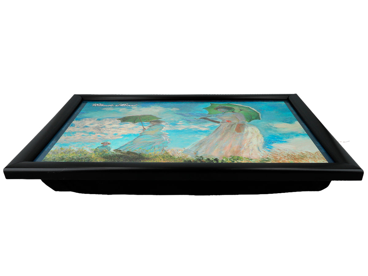 Supporto per laptop C. Monet, Donna con parasole, personalizzabile con incisione, elegante e artistico, 30.5x40.5cm, ideale come regalo