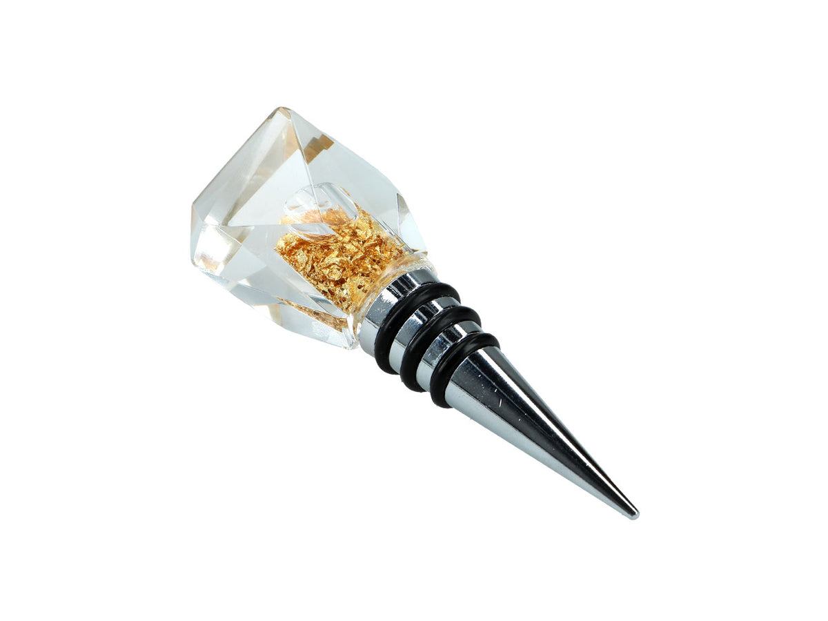 Tappo per bottiglia con pagliuzze dorate, lungo 10.5 cm