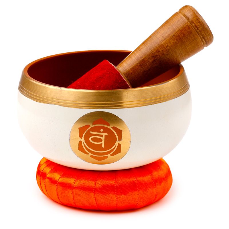 Ciotola sonora arancione chakra, personalizzabile con incisione, ciotola sonora in metallo, ideale come regalo, diametro 10 cm, altezza 5 cm