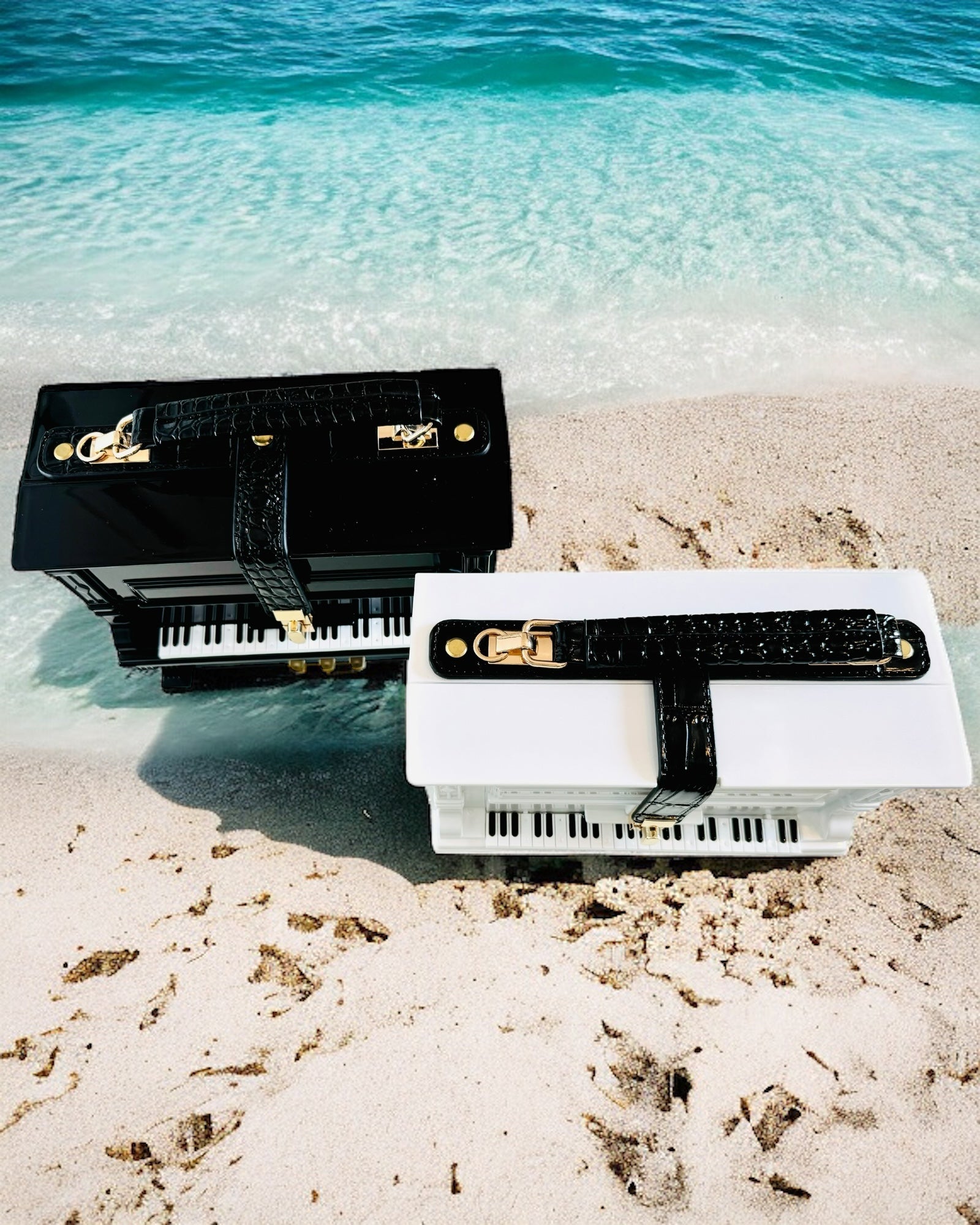 Borsa da Donna “Elegante Pianoforte” nei Colori Nero e Bianco