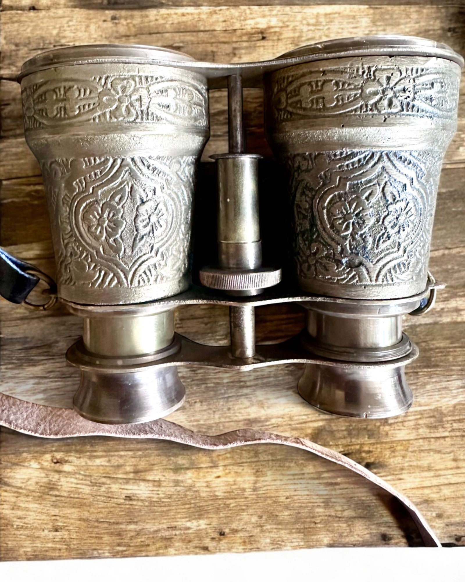 Binocolo con custodia in pelle Victorian's Eye, 11 cm in ottone, decorato a mano, personalizzazione con incisione per regalo