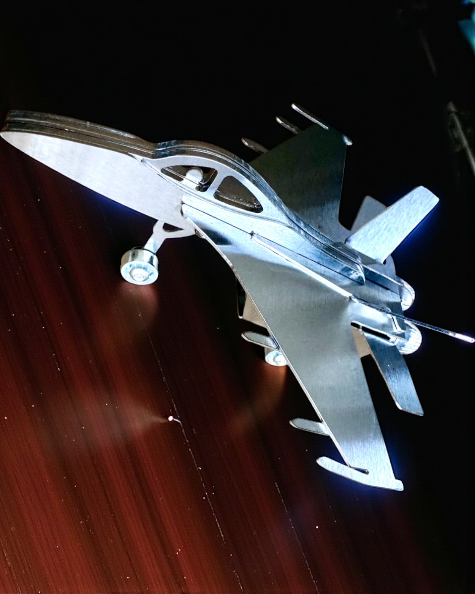 Modello in Metallo del Caccia "SkyRaptor" – acciaio inossidabile, incisione personalizzata per regalo