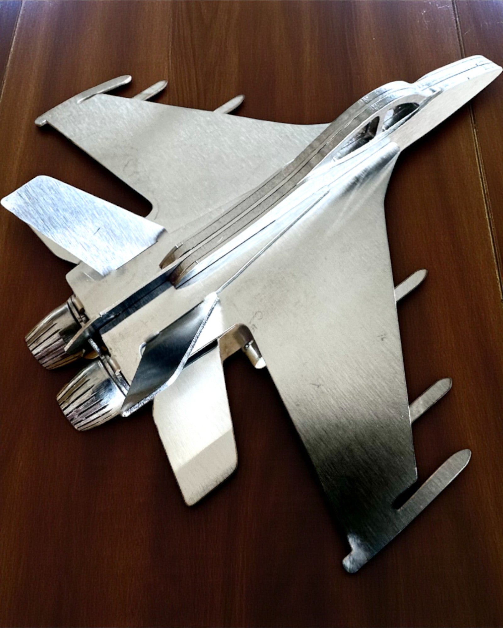 Modello in Metallo del Caccia "SkyRaptor" – acciaio inossidabile, incisione personalizzata per regalo