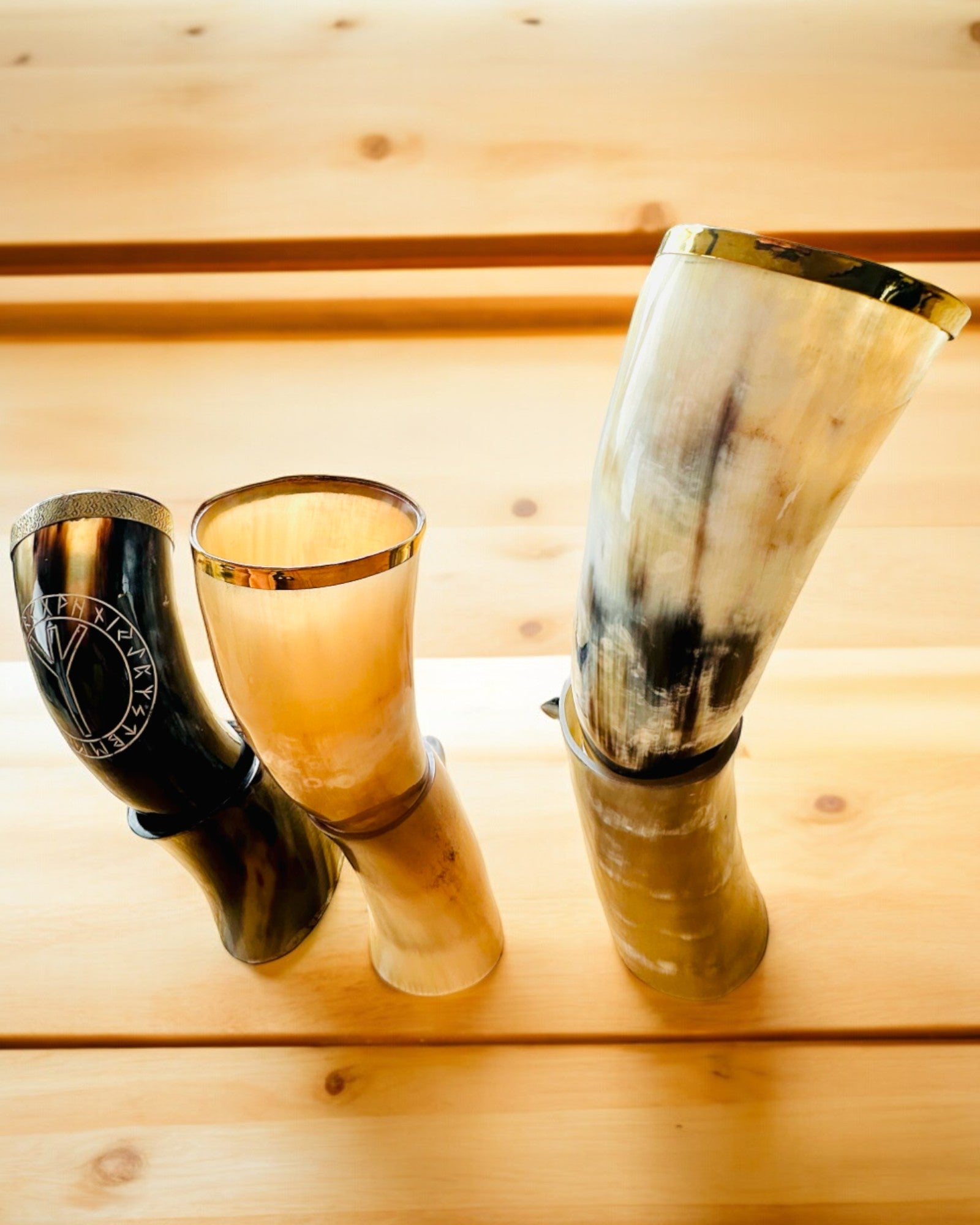 Tazza Corno "Viking Valor" - Incisa a Mano, Qualità Premium - 4 varianti disponibili