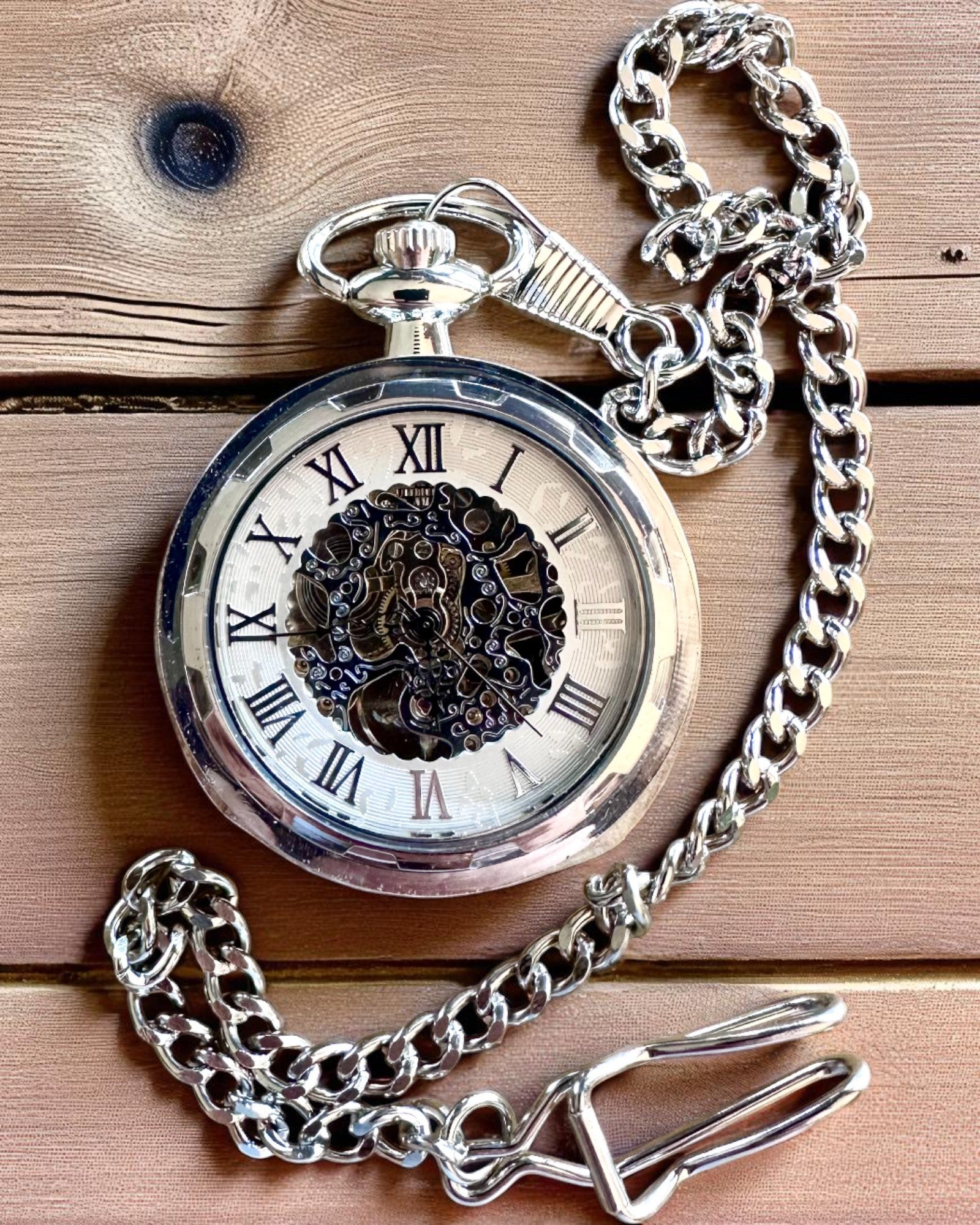 Orologio da Tasca Meccanico Esclusivo in Stile Retrò, Impermeabile - Eleganza per Ogni Occasione, con incisione