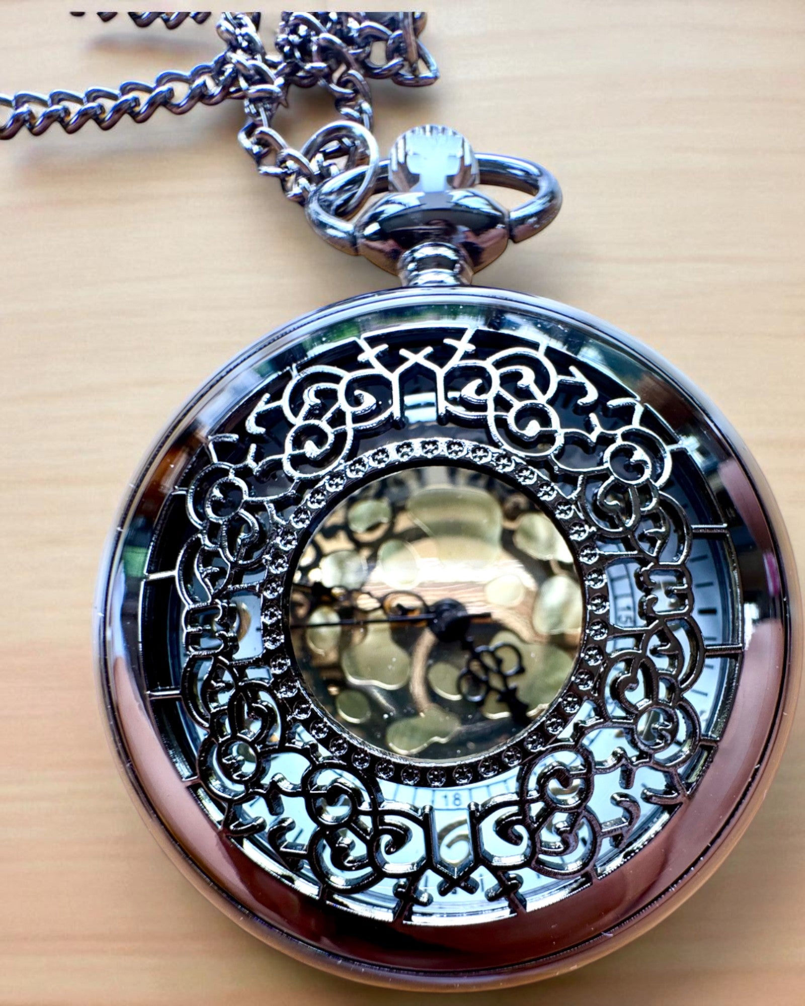 Orologio da Tasca Nero "Midnight Elegance", personalizzazione per regalo con incisione