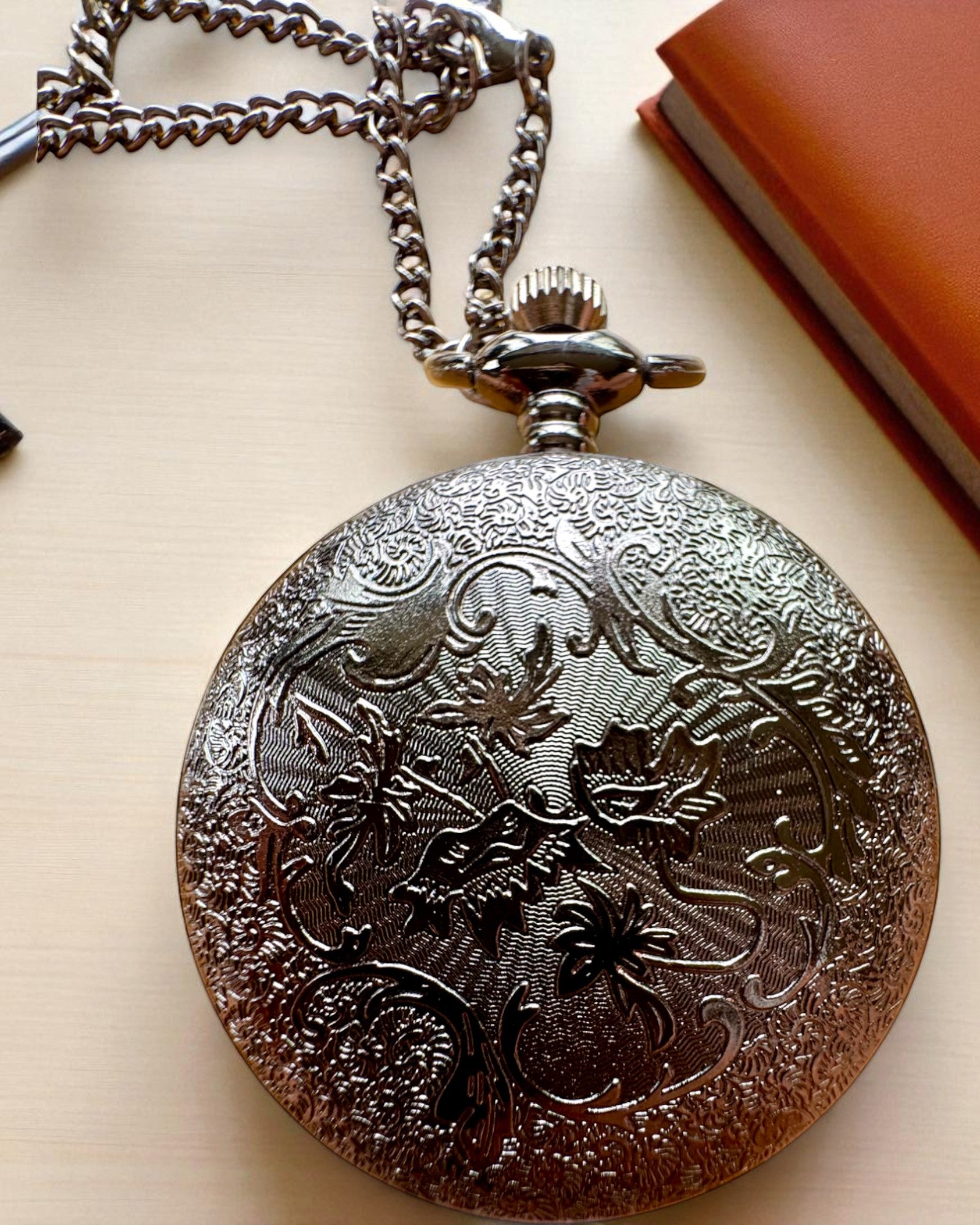 Orologio da Tasca Nero "Midnight Elegance", personalizzazione per regalo con incisione