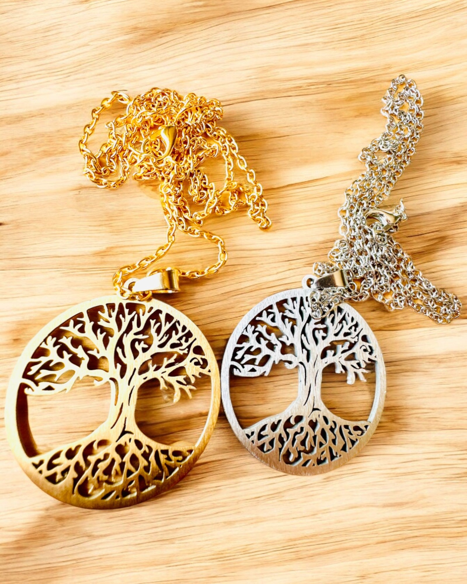 Collana "Albero della Vita" in Acciaio Inossidabile - personalizzazione con incisione, 2 varianti di colore