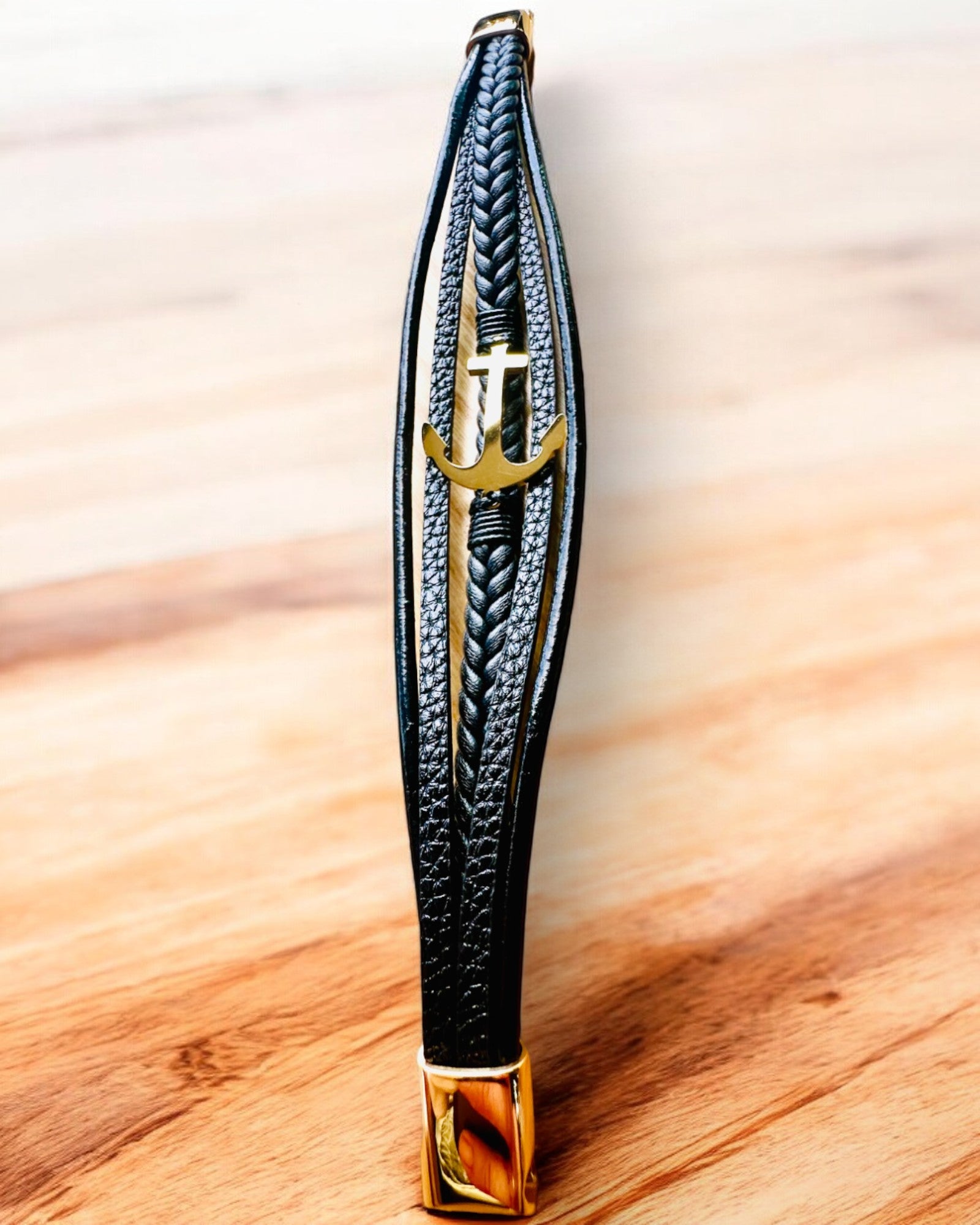 Bracciale maschile Ancora dell'Eleganza con opzione di incisione per regalo