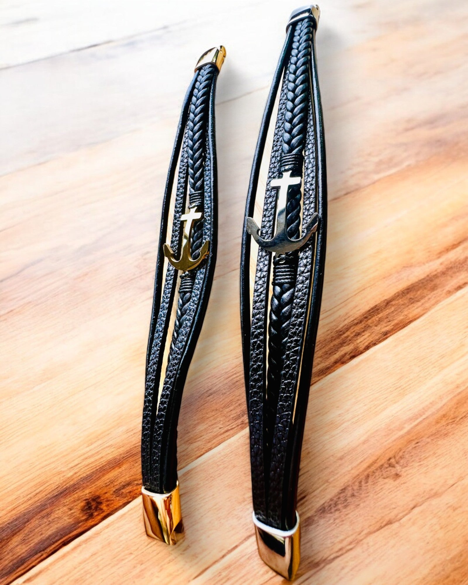 Bracciale maschile Ancora dell'Eleganza con opzione di incisione per regalo