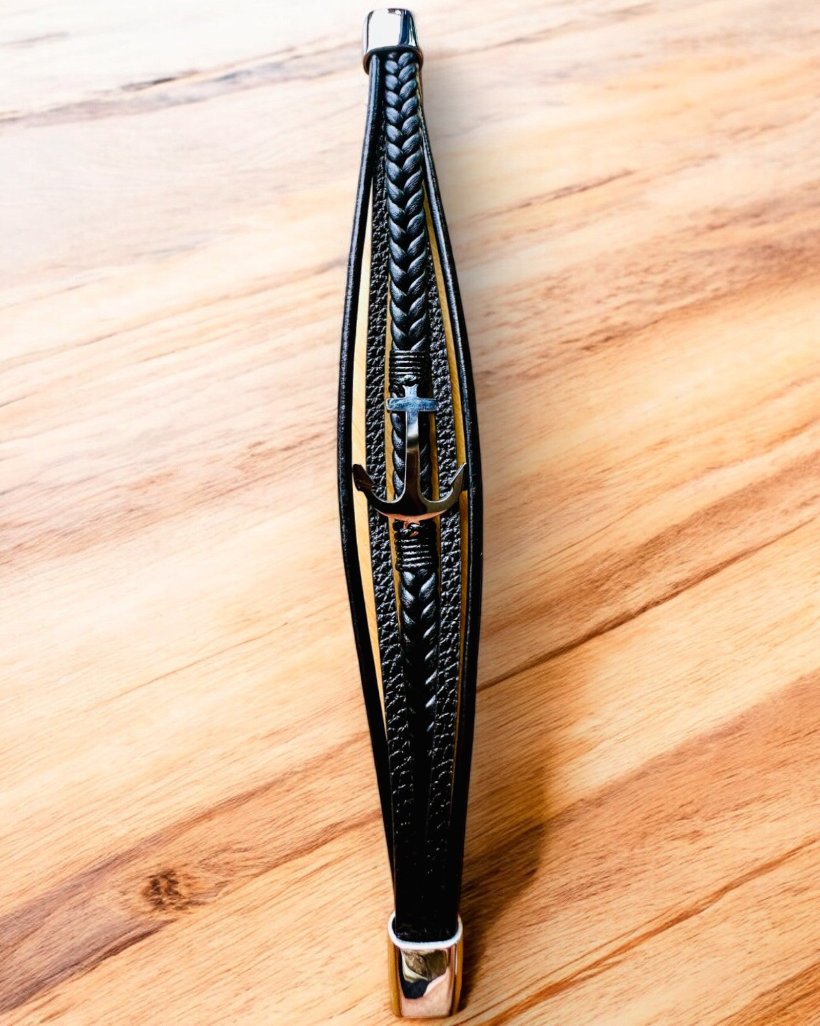 Bracciale maschile Ancora dell'Eleganza con opzione di incisione per regalo