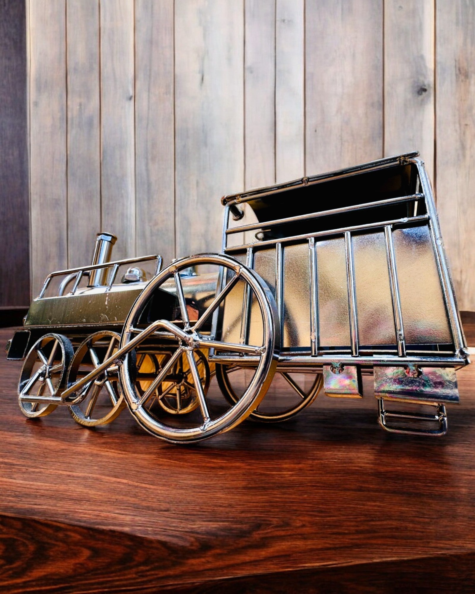 Locomotiva in ferro "Retro Express" – decorazione, modello, realizzata a mano con possibilità di incisione per regalo