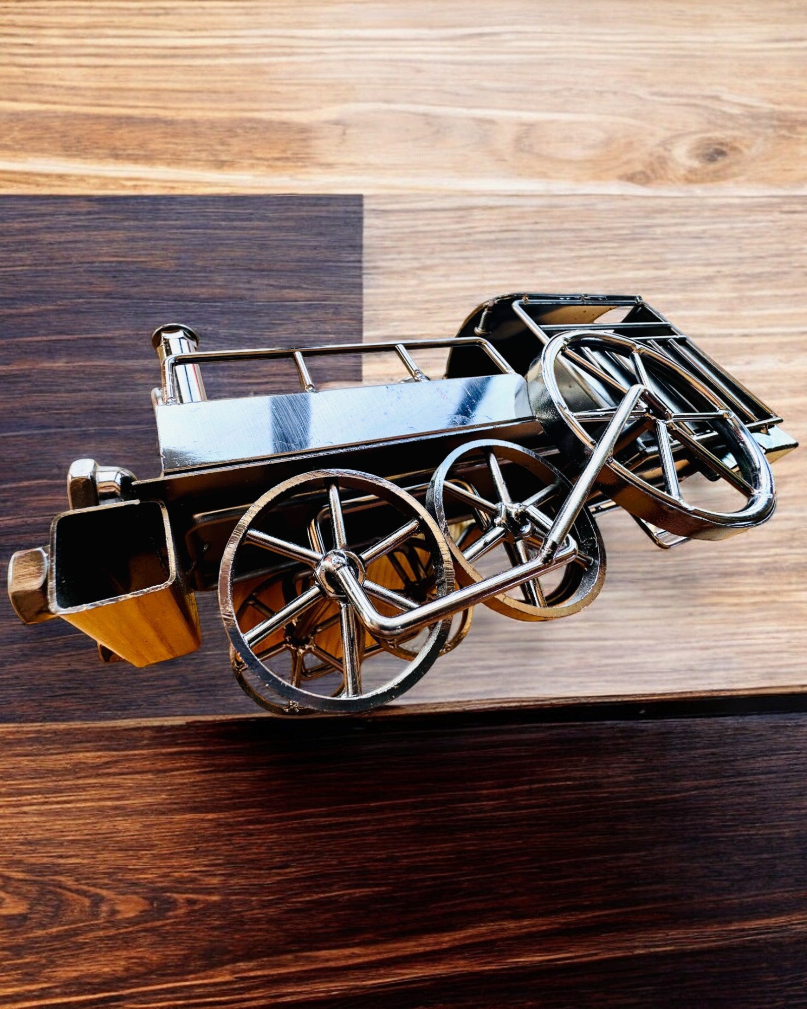 Locomotiva in ferro "Retro Express" – decorazione, modello, realizzata a mano con possibilità di incisione per regalo