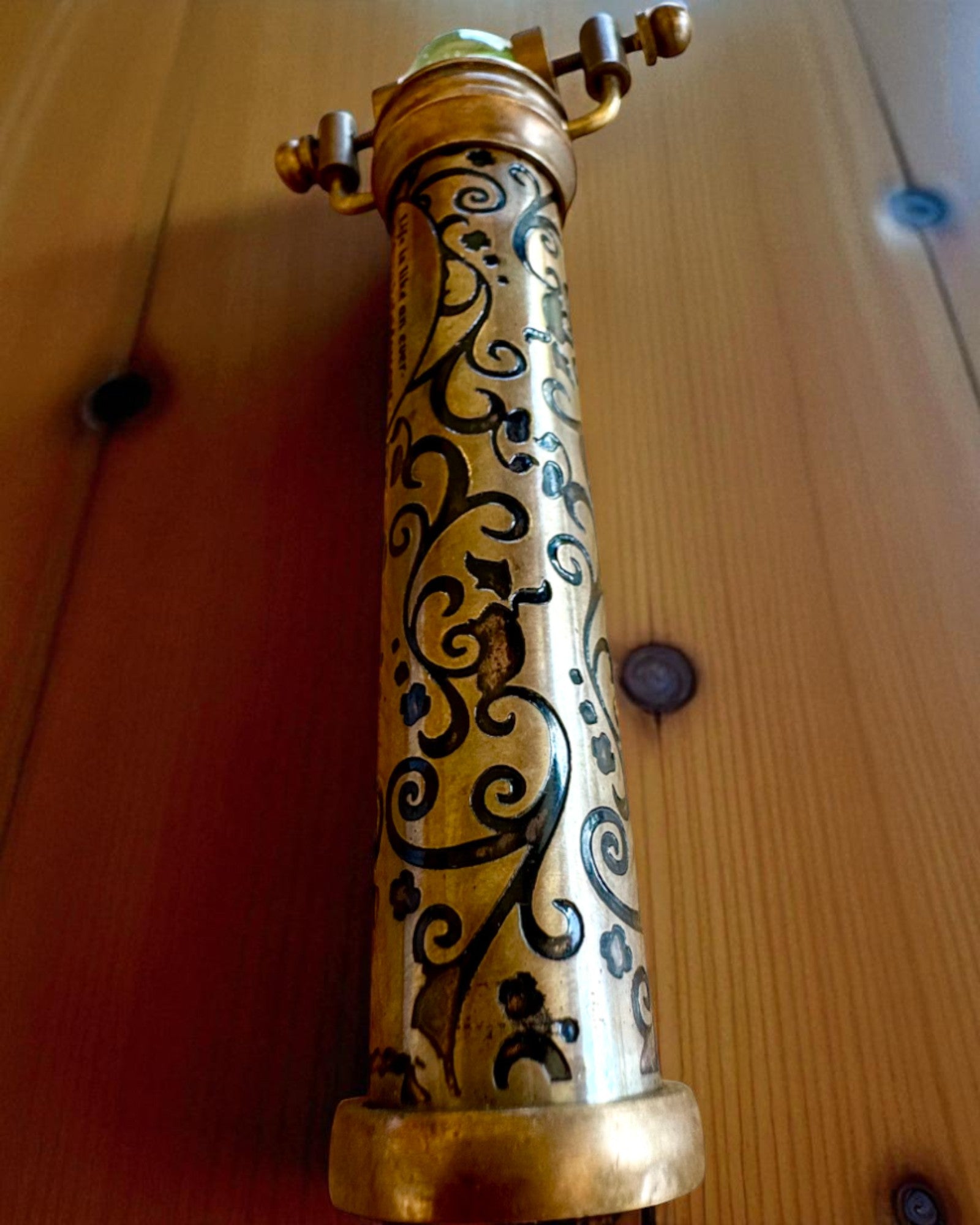 Caleidoscopio Vintage “Emerald Dreams”, 15 cm – fatto a mano, con possibilità di personalizzazione tramite incisione come regalo