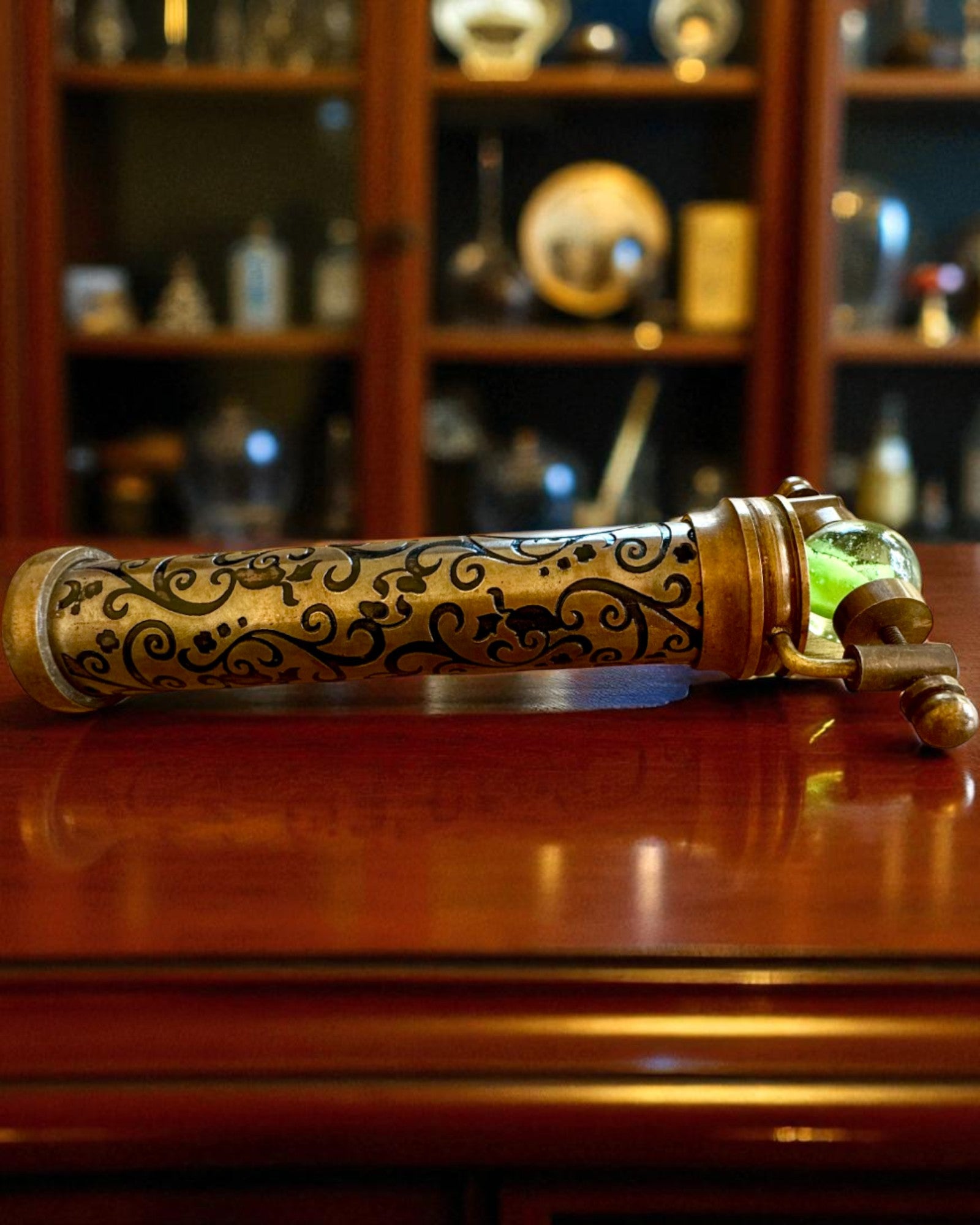 Caleidoscopio Vintage “Emerald Dreams”, 15 cm – fatto a mano, con possibilità di personalizzazione tramite incisione come regalo