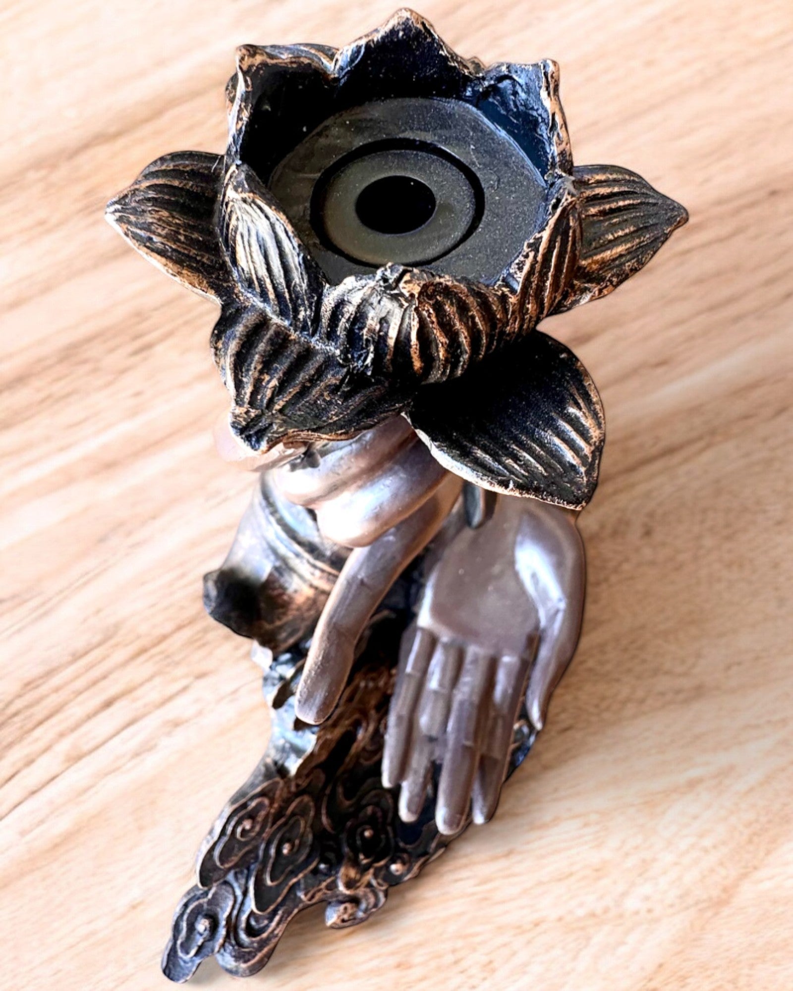 Mano Mistica, Bruciatore di Incenso, supporto per incenso a Flusso, possibilità di personalizzazione con incisione per regalo