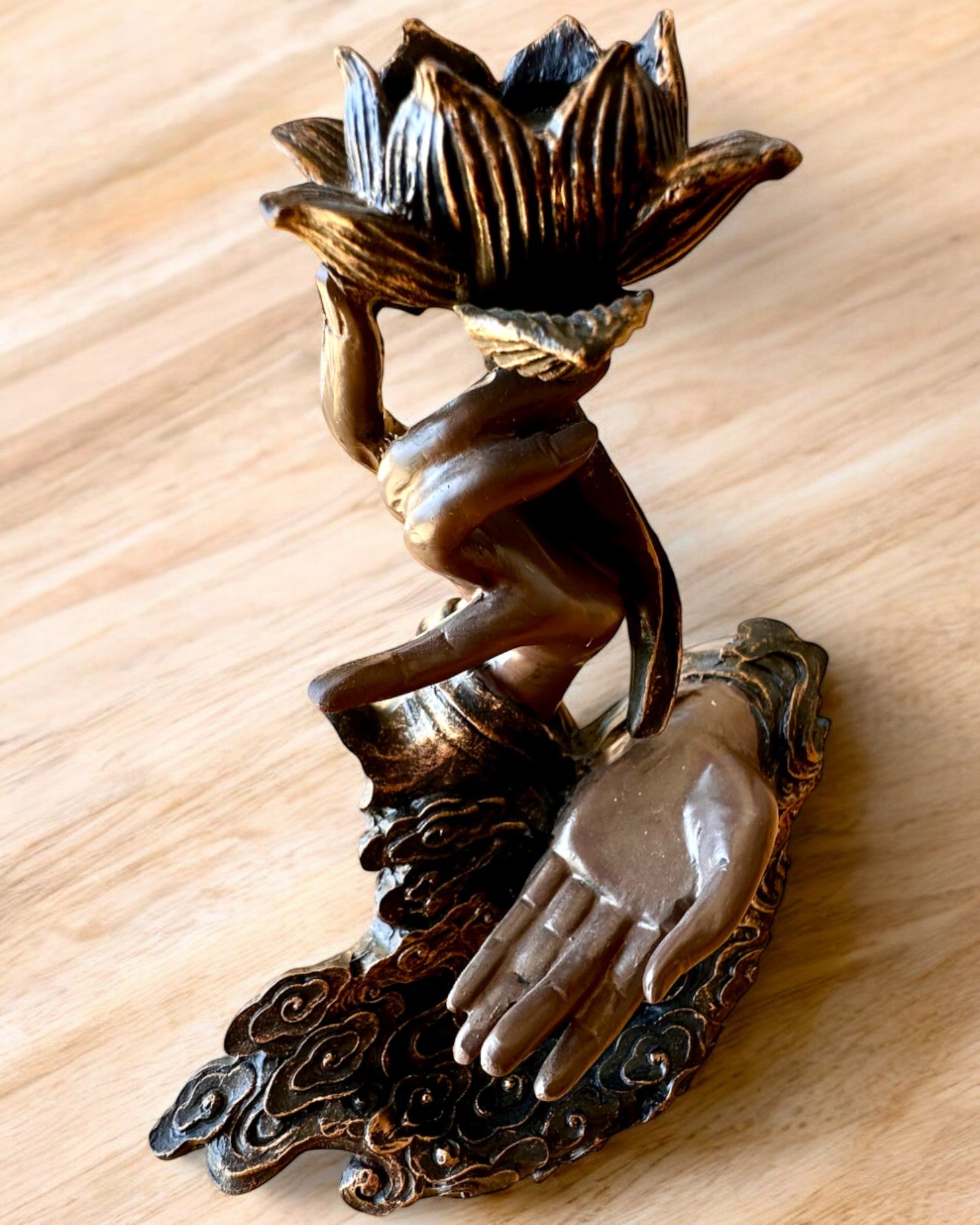 Mano Mistica, Bruciatore di Incenso, supporto per incenso a Flusso, possibilità di personalizzazione con incisione per regalo