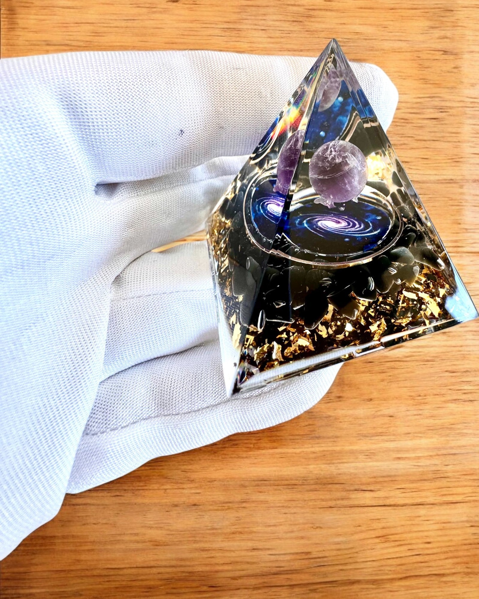 Piramide Energetica orgonite "Piramide Cosmica" Essenza Galattica, per regalo