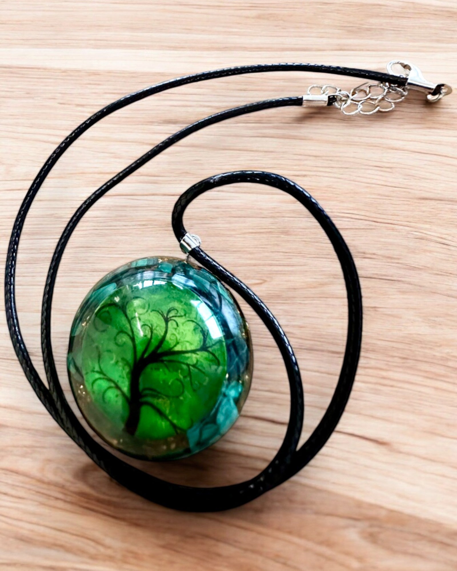 "Amuleto di Malachite della Vita" - collana personalizzabile con incisione per regalo