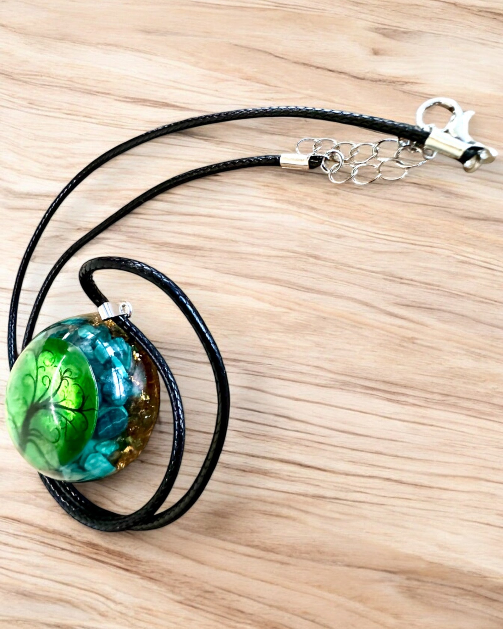 "Amuleto di Malachite della Vita" - collana personalizzabile con incisione per regalo