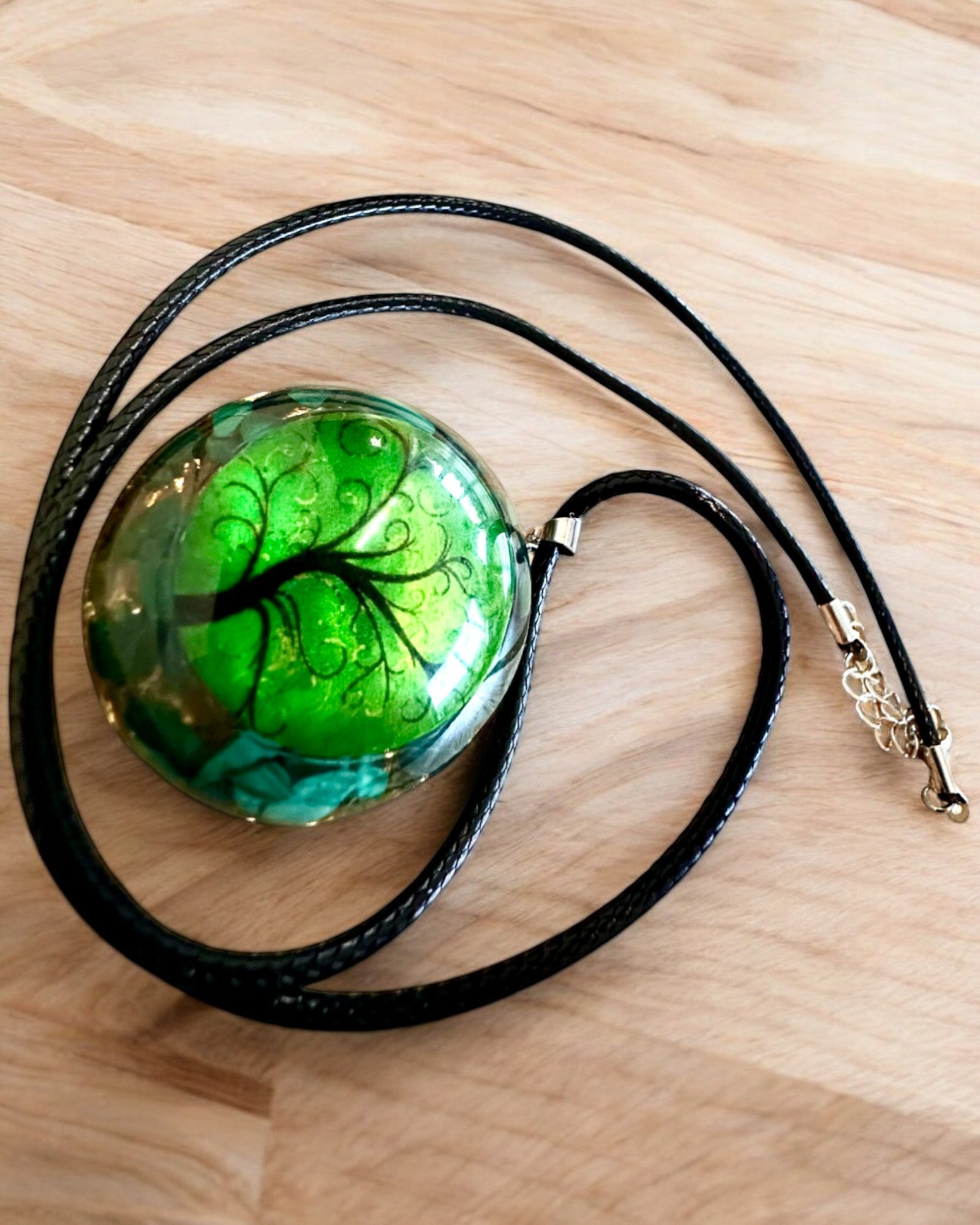 "Amuleto di Malachite della Vita" - collana personalizzabile con incisione per regalo
