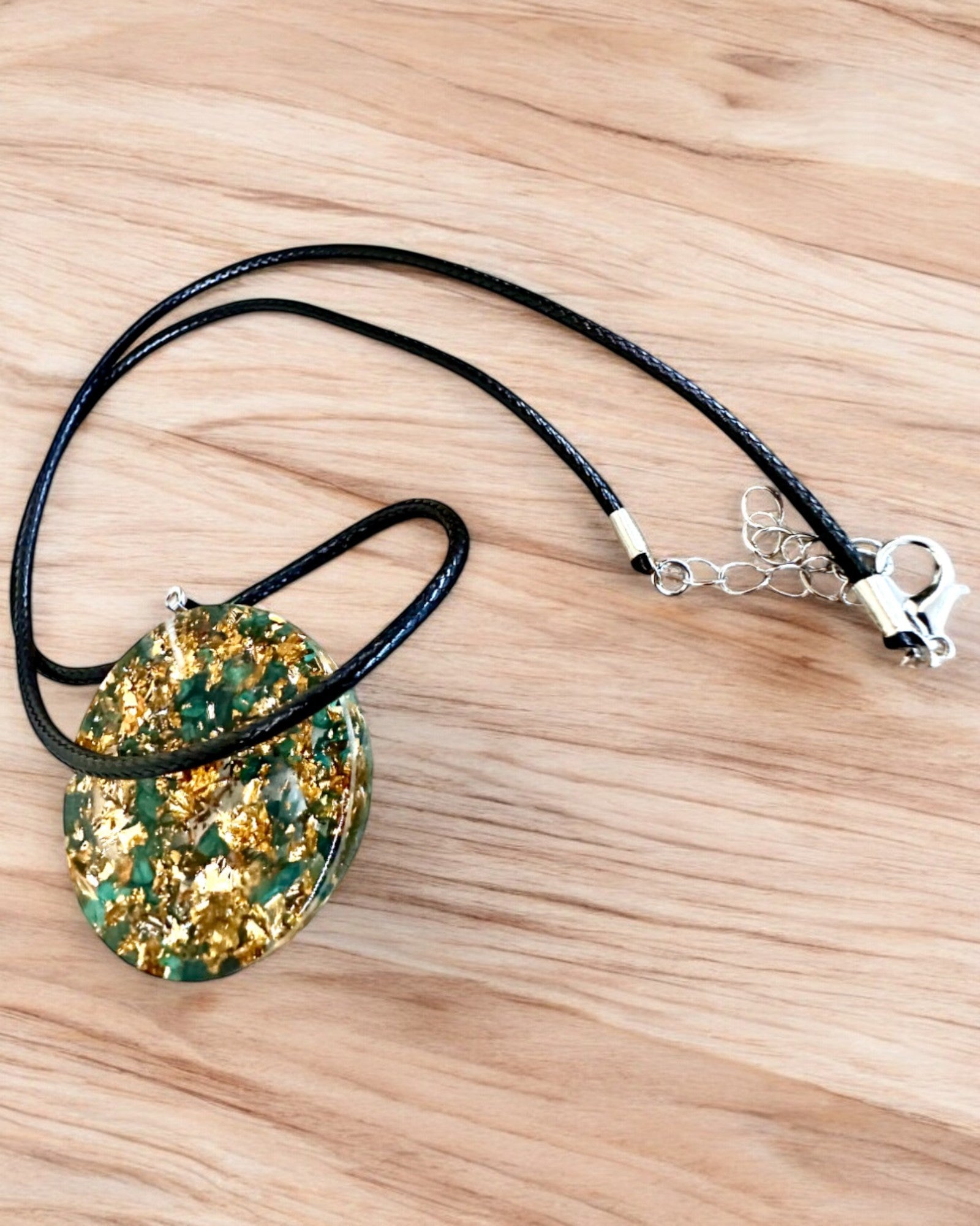 "Amuleto di Malachite della Vita" - collana personalizzabile con incisione per regalo