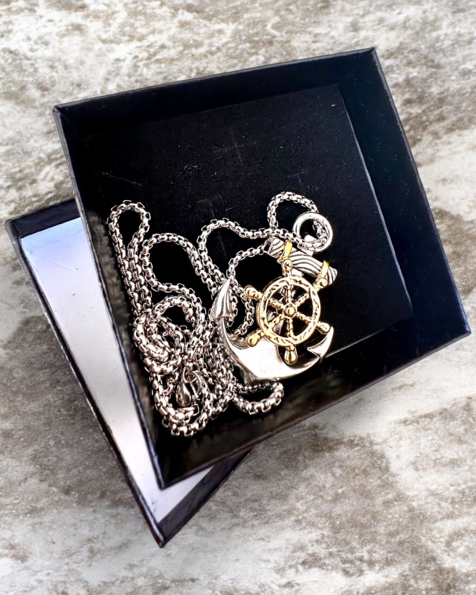 Amuleto Marino Ancora del Capitano, collana con opzione di incisione per regalo