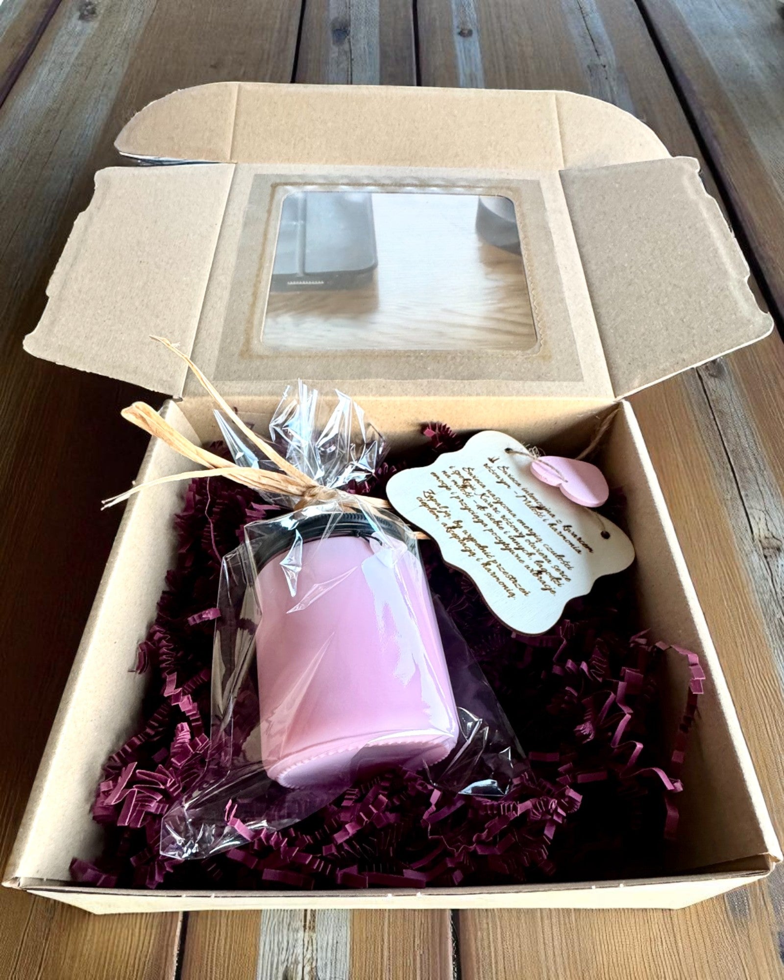 Candela di soia intenzionale Quarzo Rosa – amore, armonia e tranquillità del cuore, 250 ml, possibilità di personalizzazione per regalo