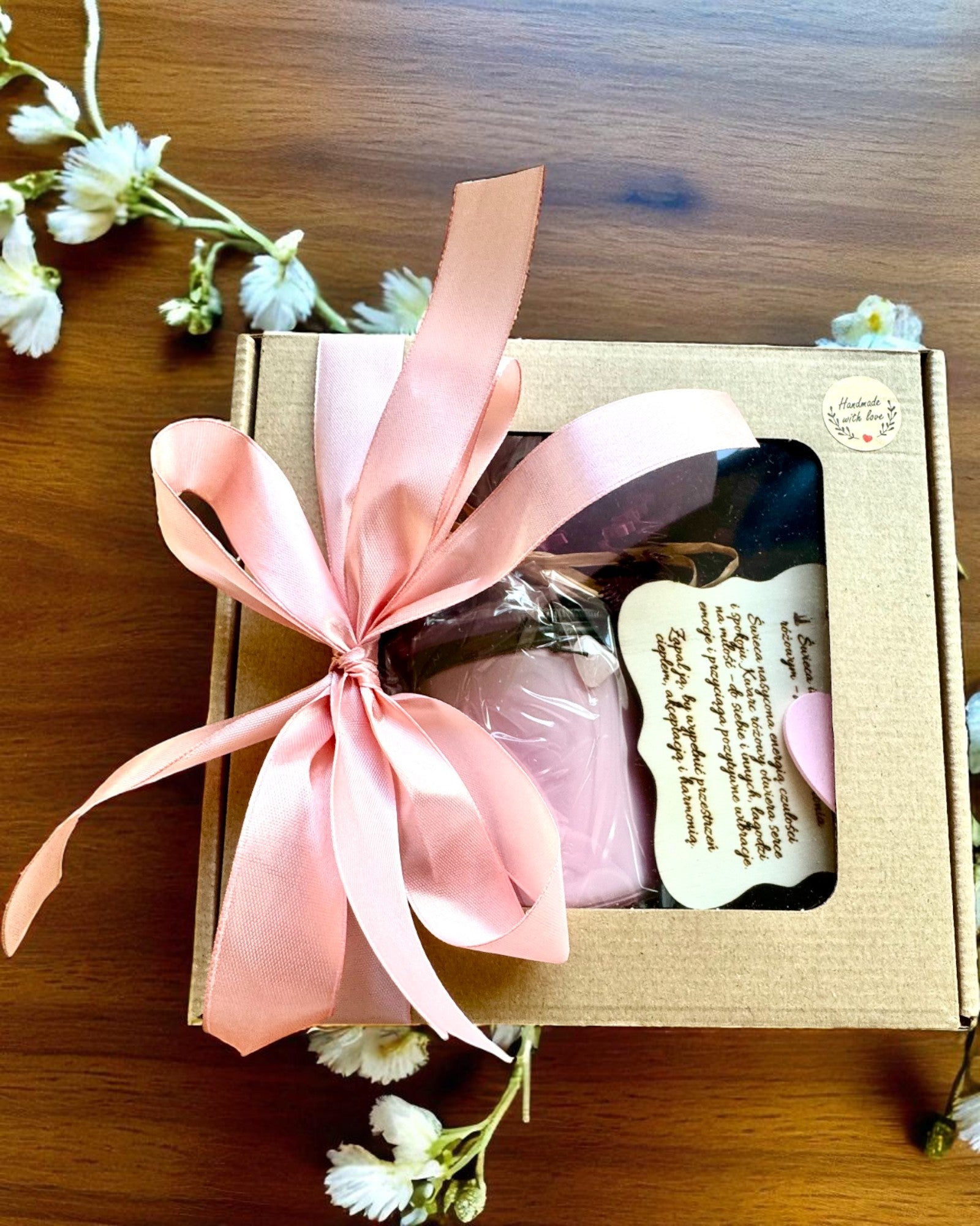 Candela di soia intenzionale Quarzo Rosa – amore, armonia e tranquillità del cuore, 250 ml, possibilità di personalizzazione per regalo