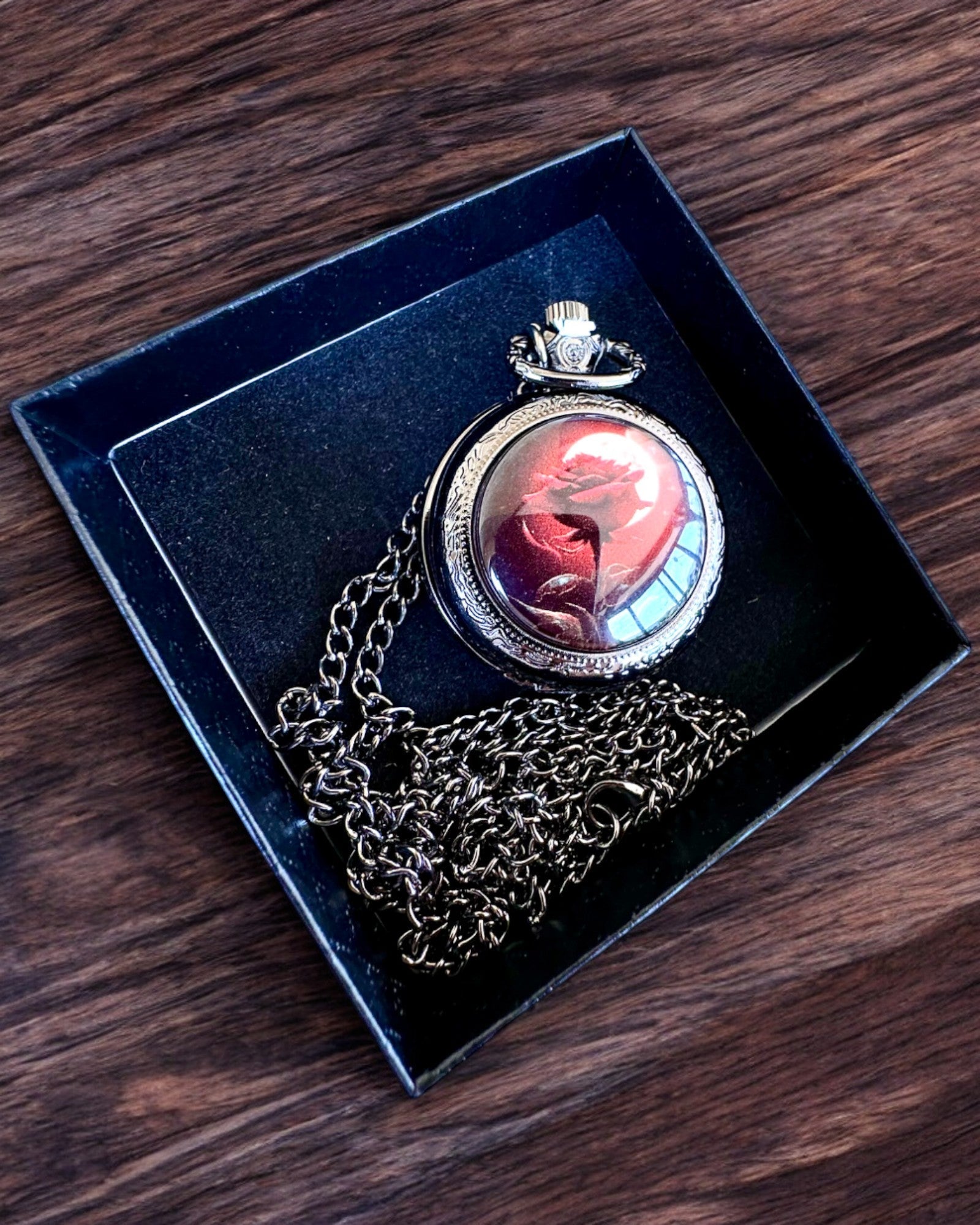 Orologio da Tasca Rosa della Notte, possibilità di personalizzazione con incisione per regalo
