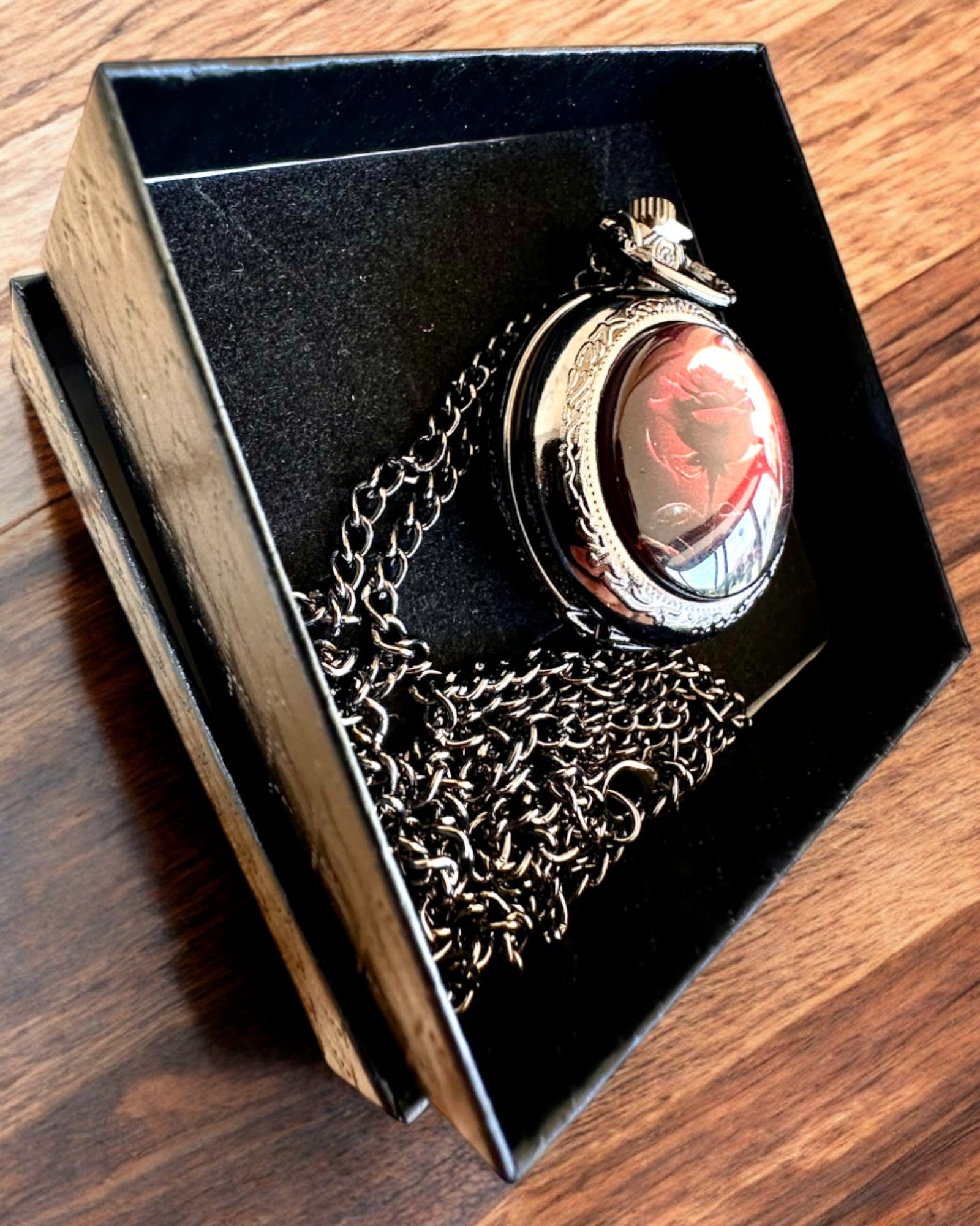 Orologio da Tasca Rosa della Notte, possibilità di personalizzazione con incisione per regalo