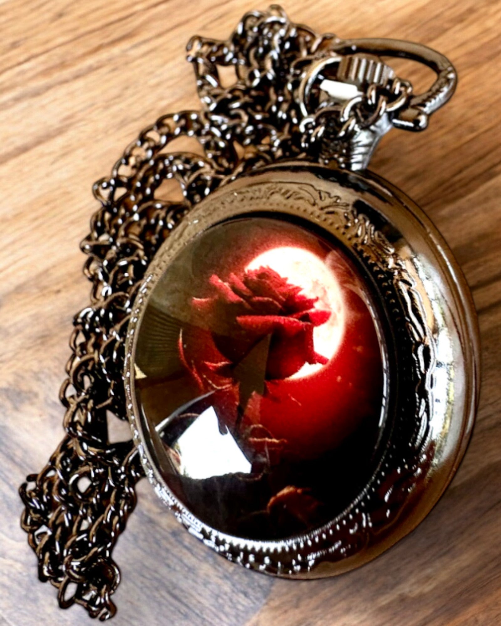 Orologio da Tasca Rosa della Notte, possibilità di personalizzazione con incisione per regalo