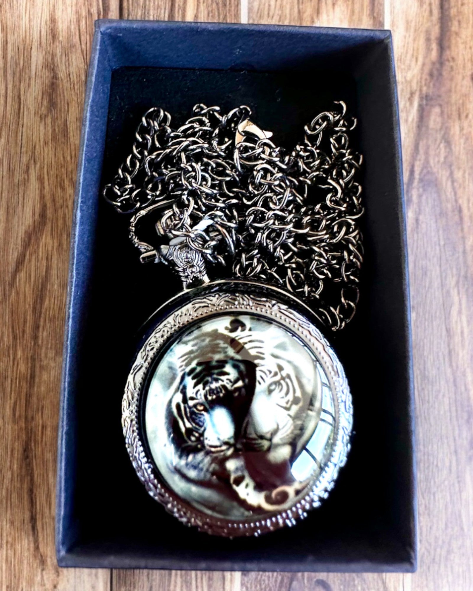 Orologio da tasca "Tygrysia Elegancja" in acciaio inossidabile con opzione di incisione per regalo