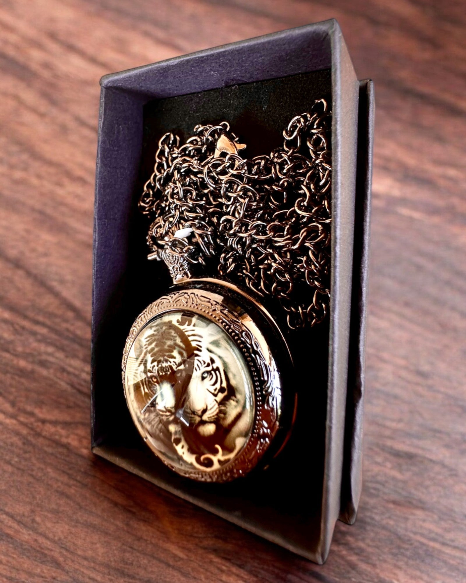Orologio da tasca "Tygrysia Elegancja" in acciaio inossidabile con opzione di incisione per regalo