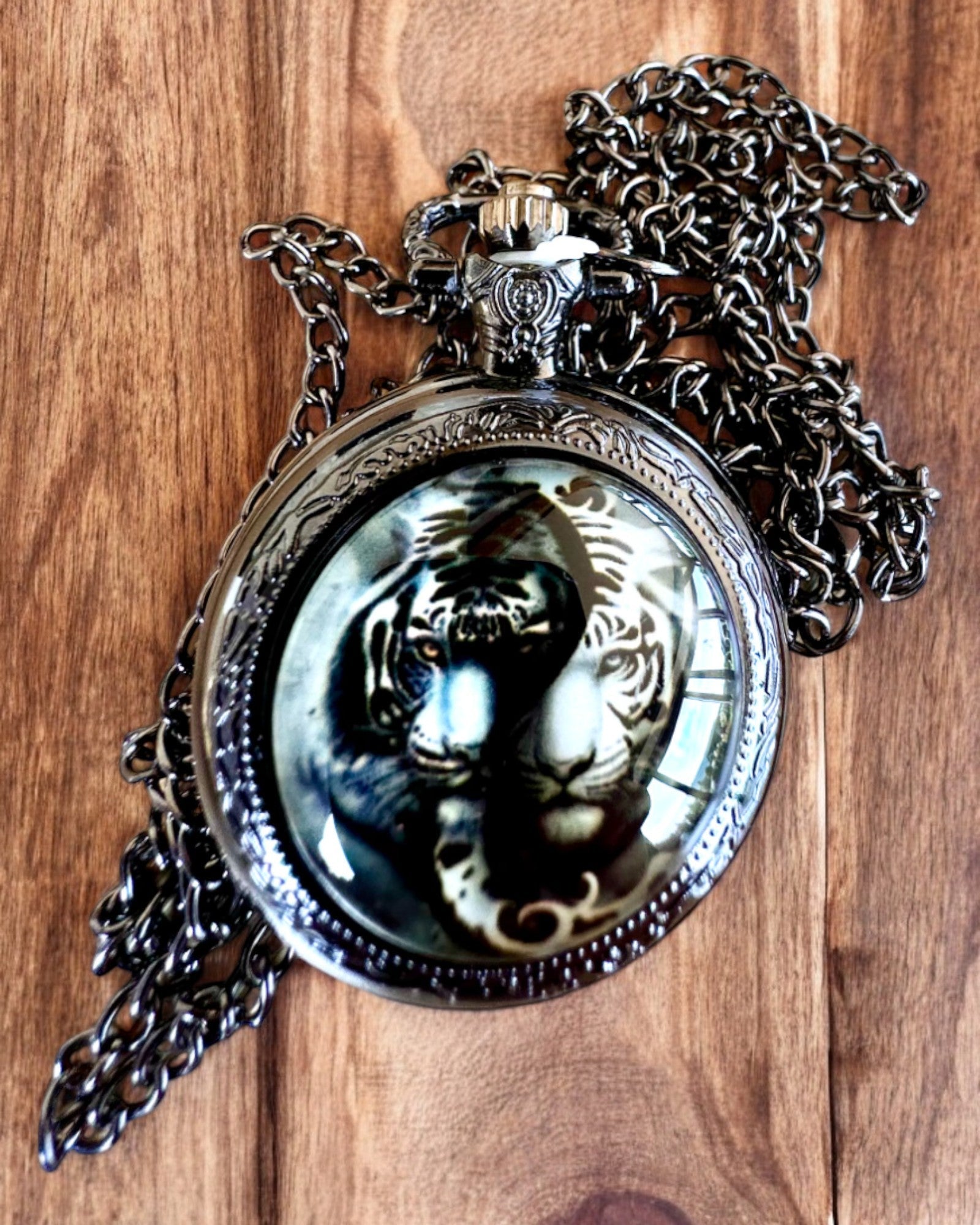 Orologio da tasca "Tygrysia Elegancja" in acciaio inossidabile con opzione di incisione per regalo