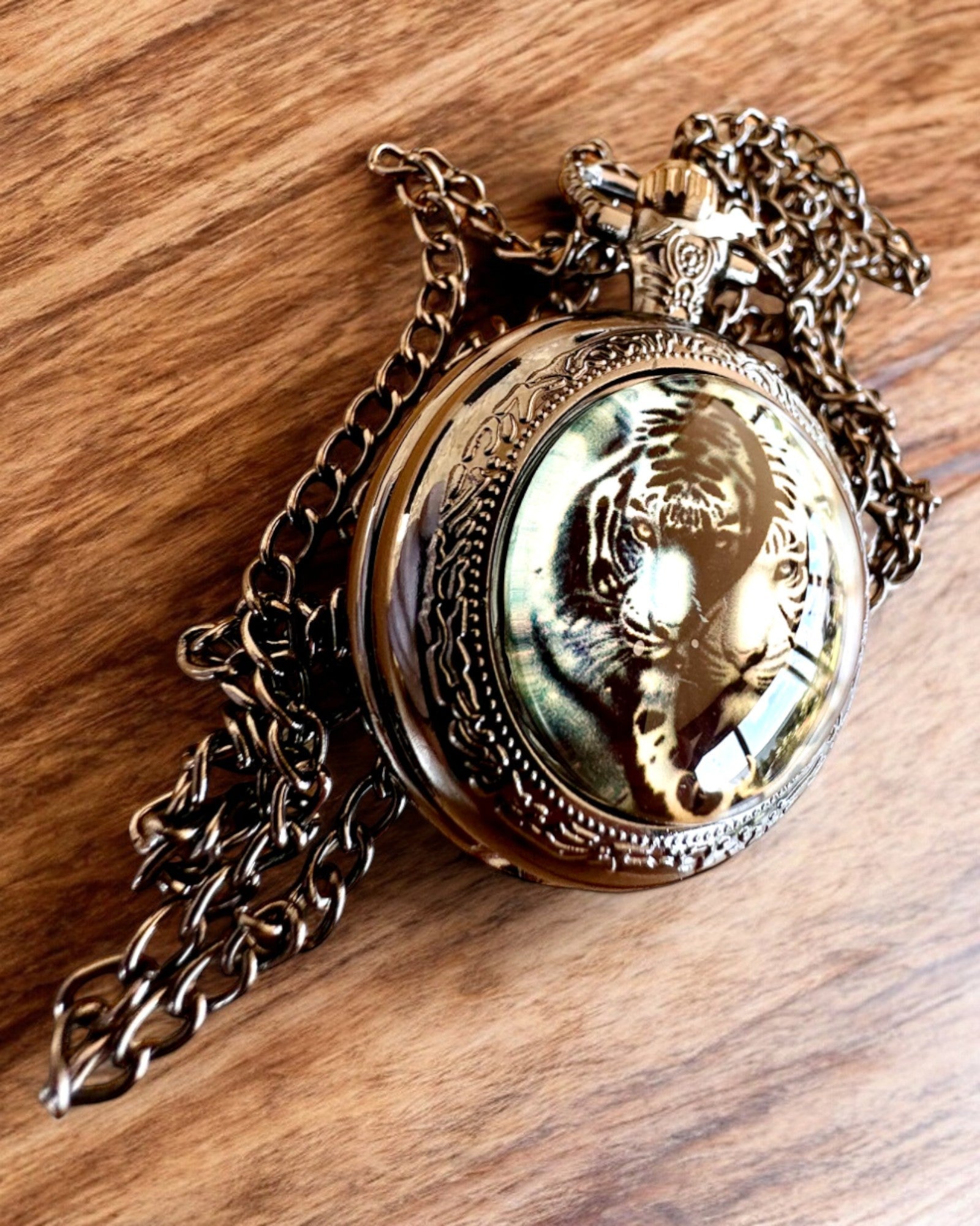 Orologio da tasca "Tygrysia Elegancja" in acciaio inossidabile con opzione di incisione per regalo