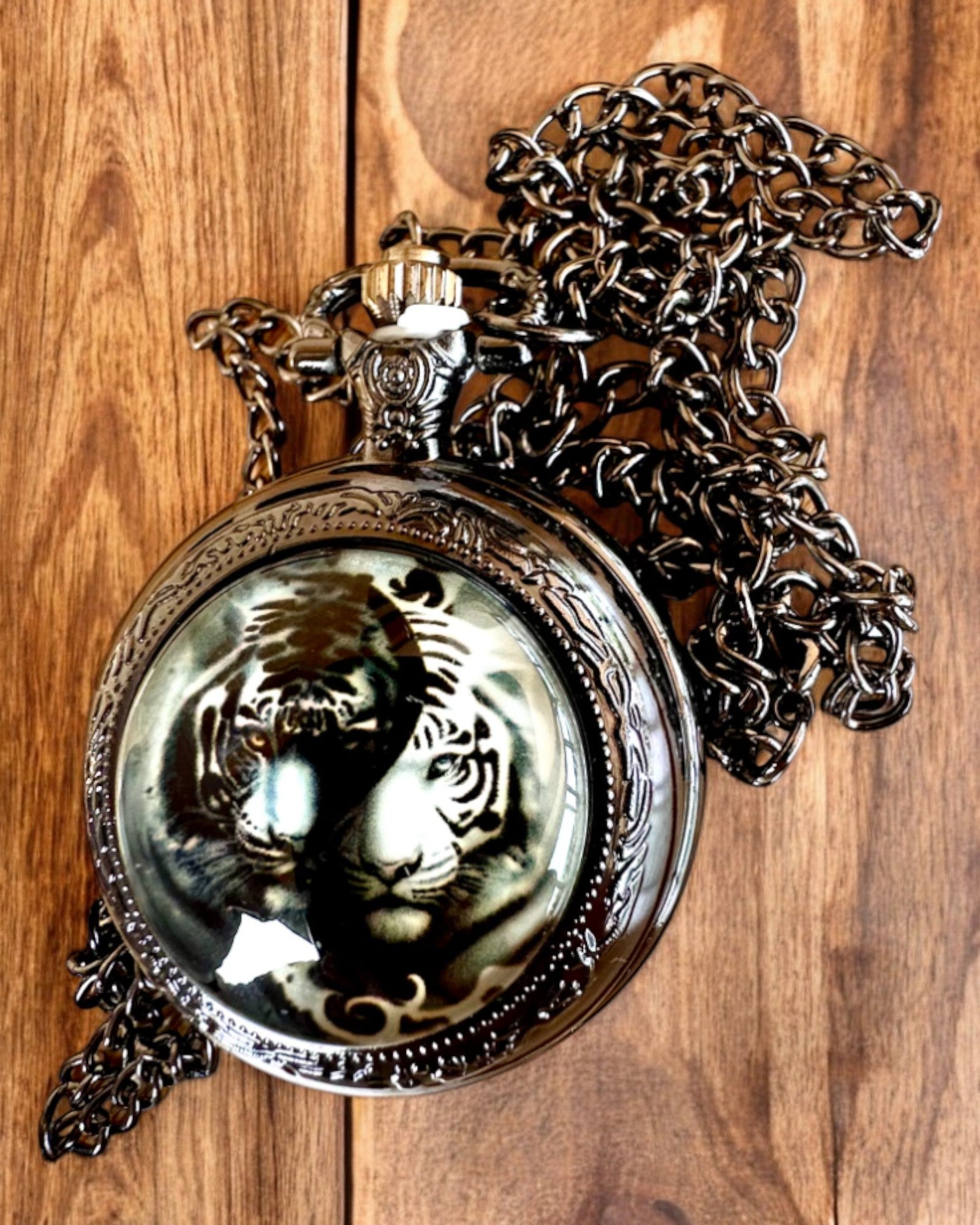 Orologio da tasca "Tygrysia Elegancja" in acciaio inossidabile con opzione di incisione per regalo