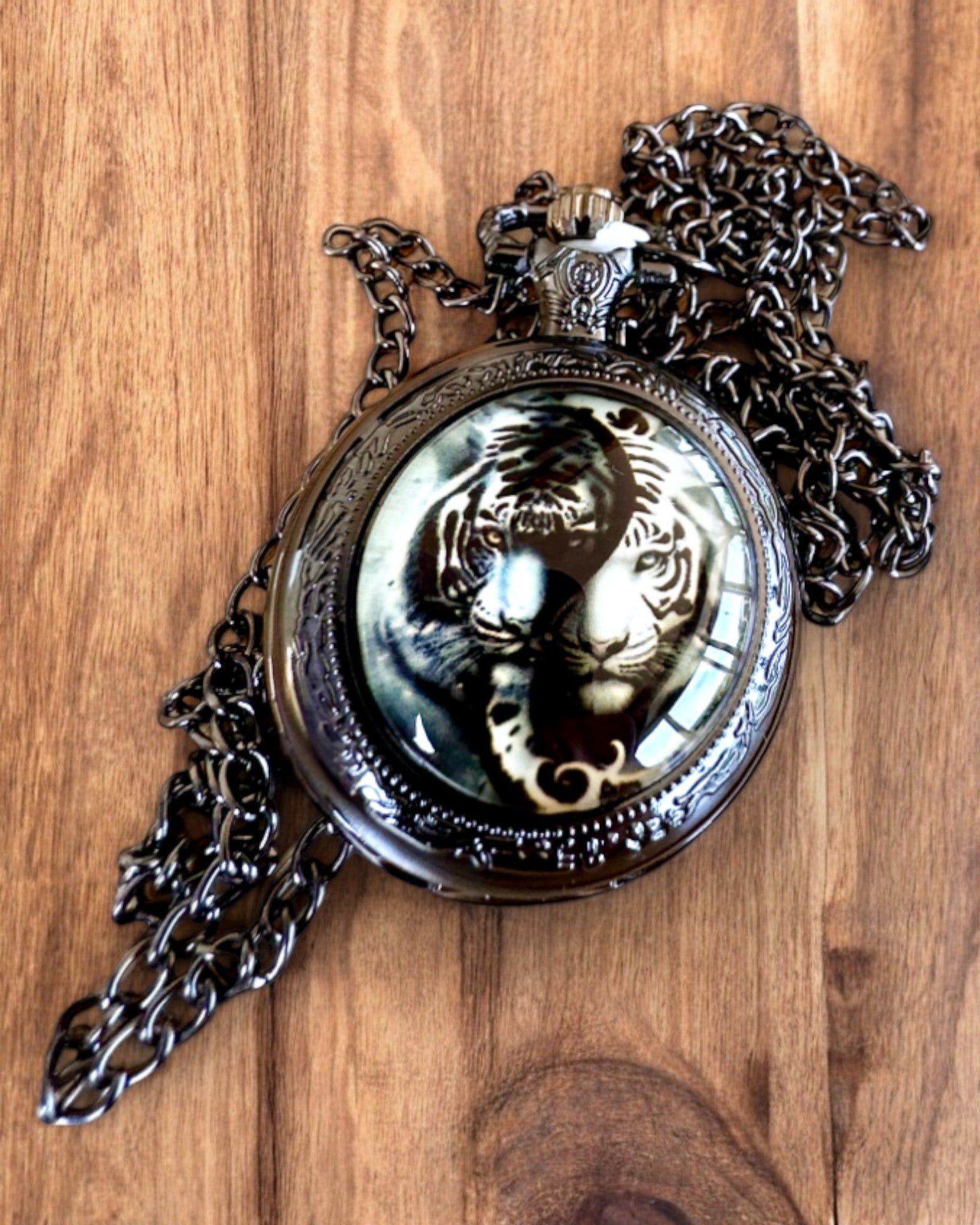 Orologio da tasca "Tygrysia Elegancja" in acciaio inossidabile con opzione di incisione per regalo