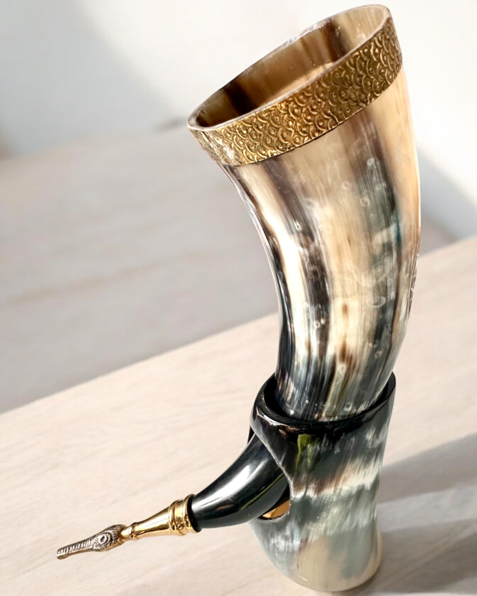 Tazza Corno "Viking Valor" - Incisa a Mano, Qualità Premium - 4 varianti disponibili