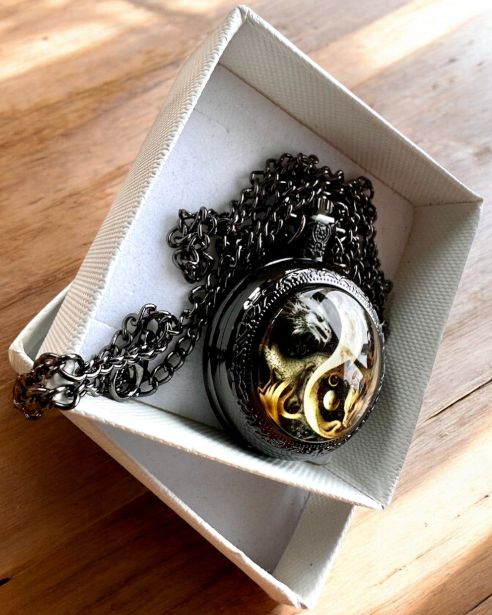 Orologio da tasca "Smoczy Okrąg 2" – accessorio elegante con un tocco di magia - personalizzazione con incisione per regalo