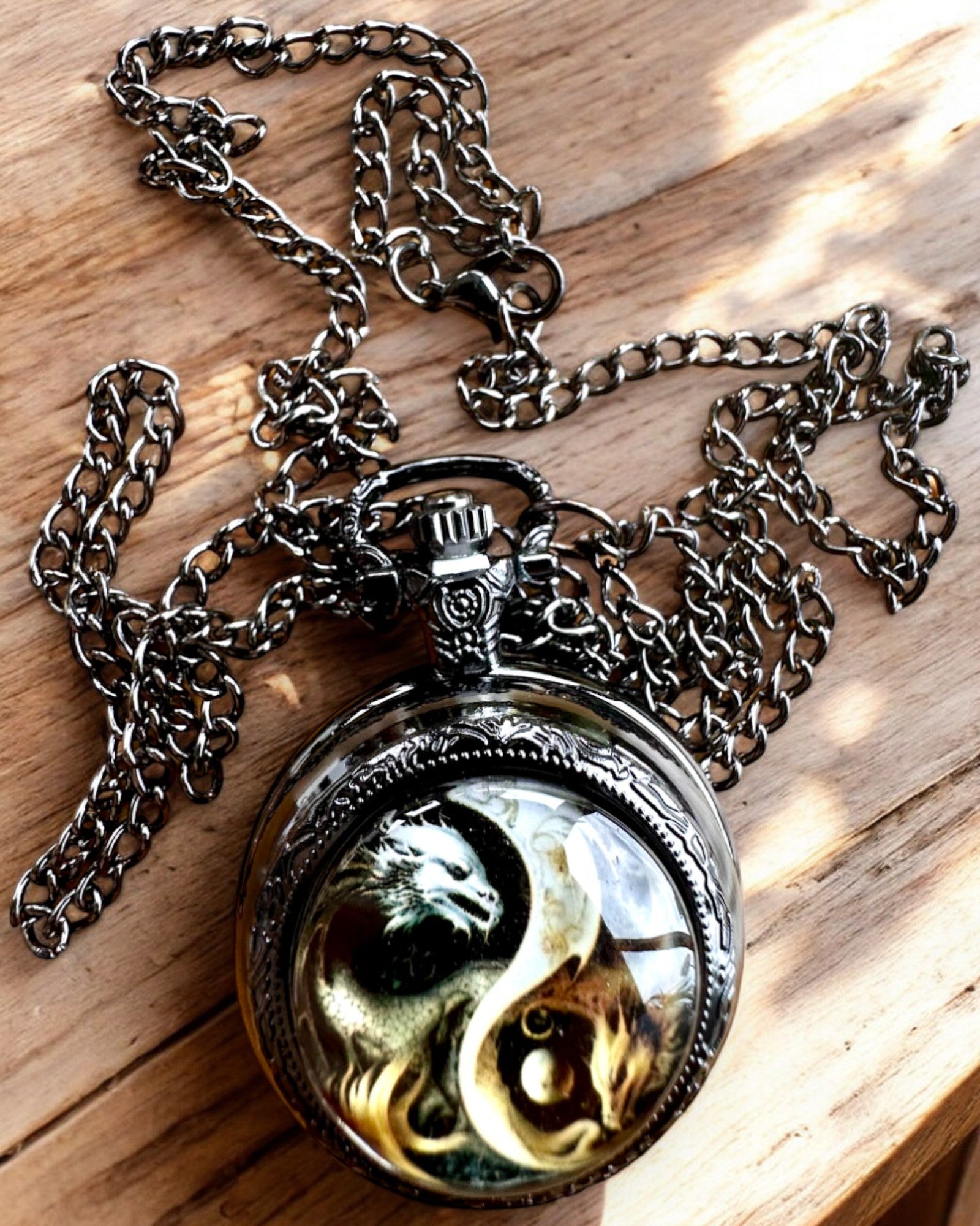 Orologio da tasca "Smoczy Okrąg 2" – accessorio elegante con un tocco di magia - personalizzazione con incisione per regalo