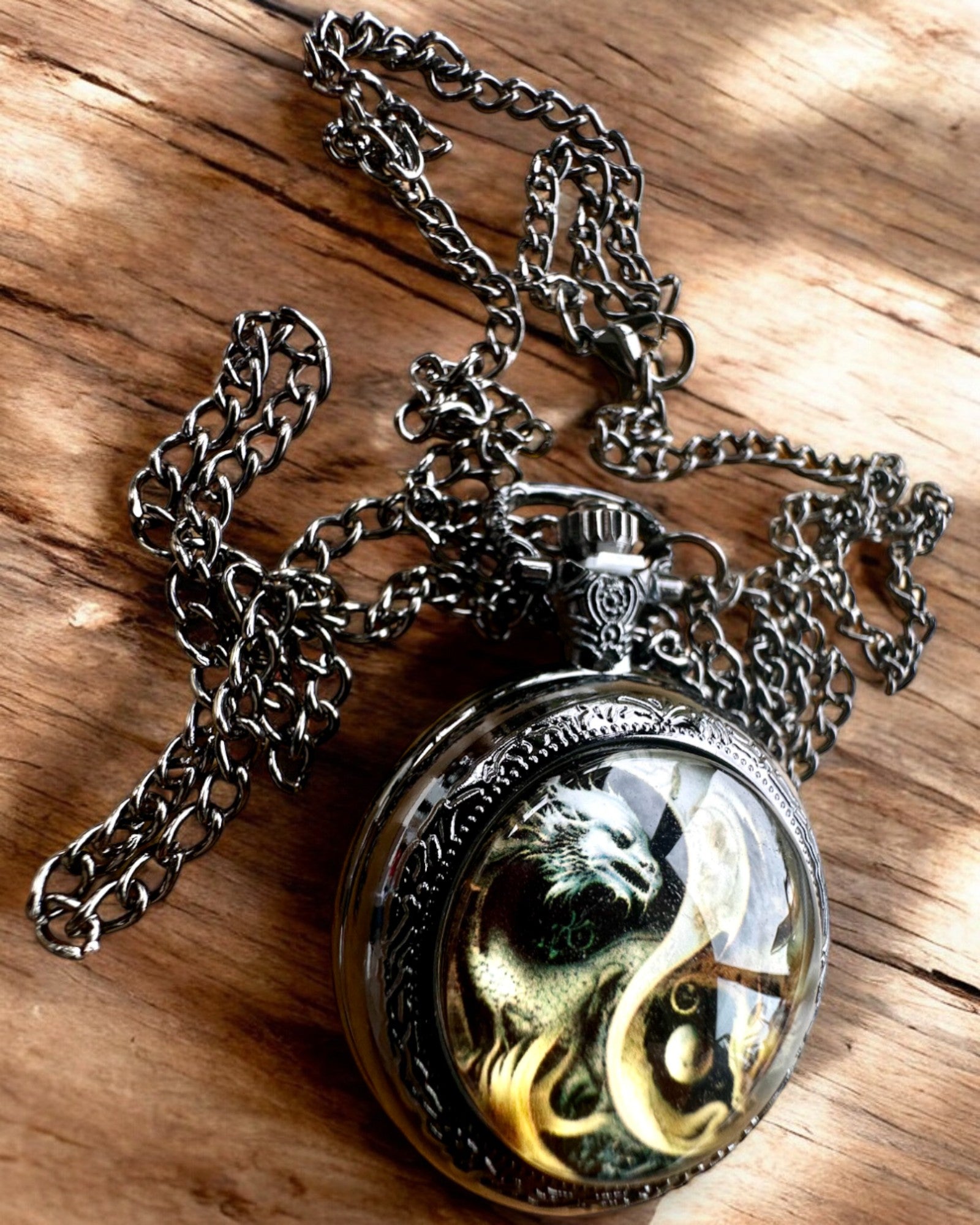 Orologio da tasca "Smoczy Okrąg 2" – accessorio elegante con un tocco di magia - personalizzazione con incisione per regalo
