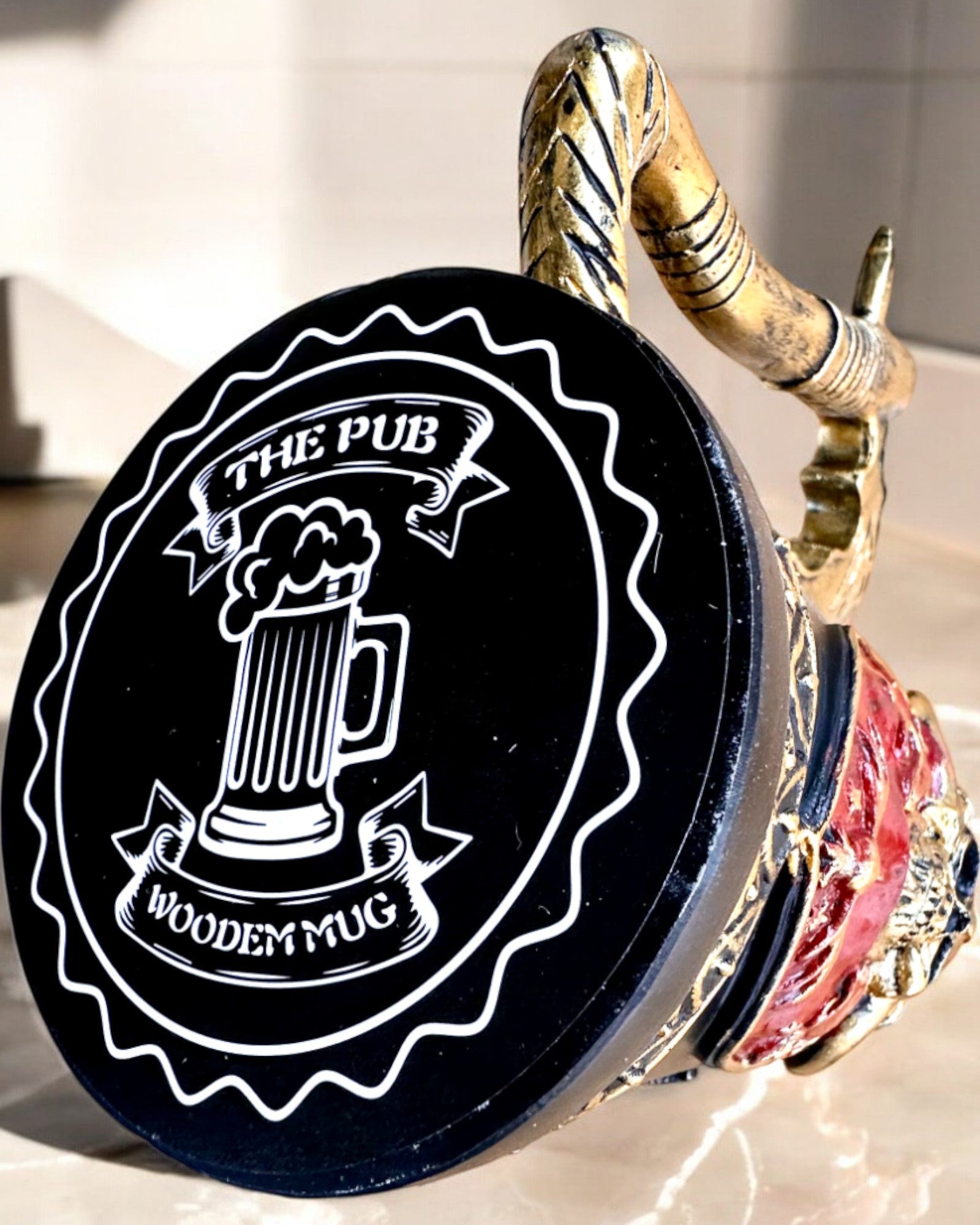 Boccale del Guerriero di Carnevale - 600 ml, 16 cm di altezza, possibilità di personalizzazione con incisione per regalo