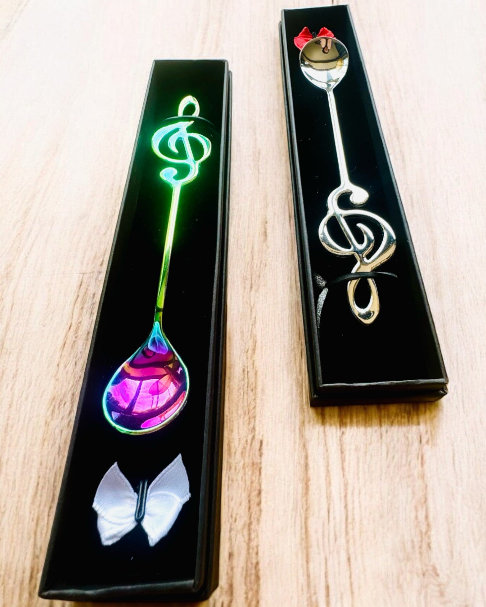 Cucchiaino Elegante con Chiave di Violino – Personalizzato per regalo, 2 varianti di colore a scelta