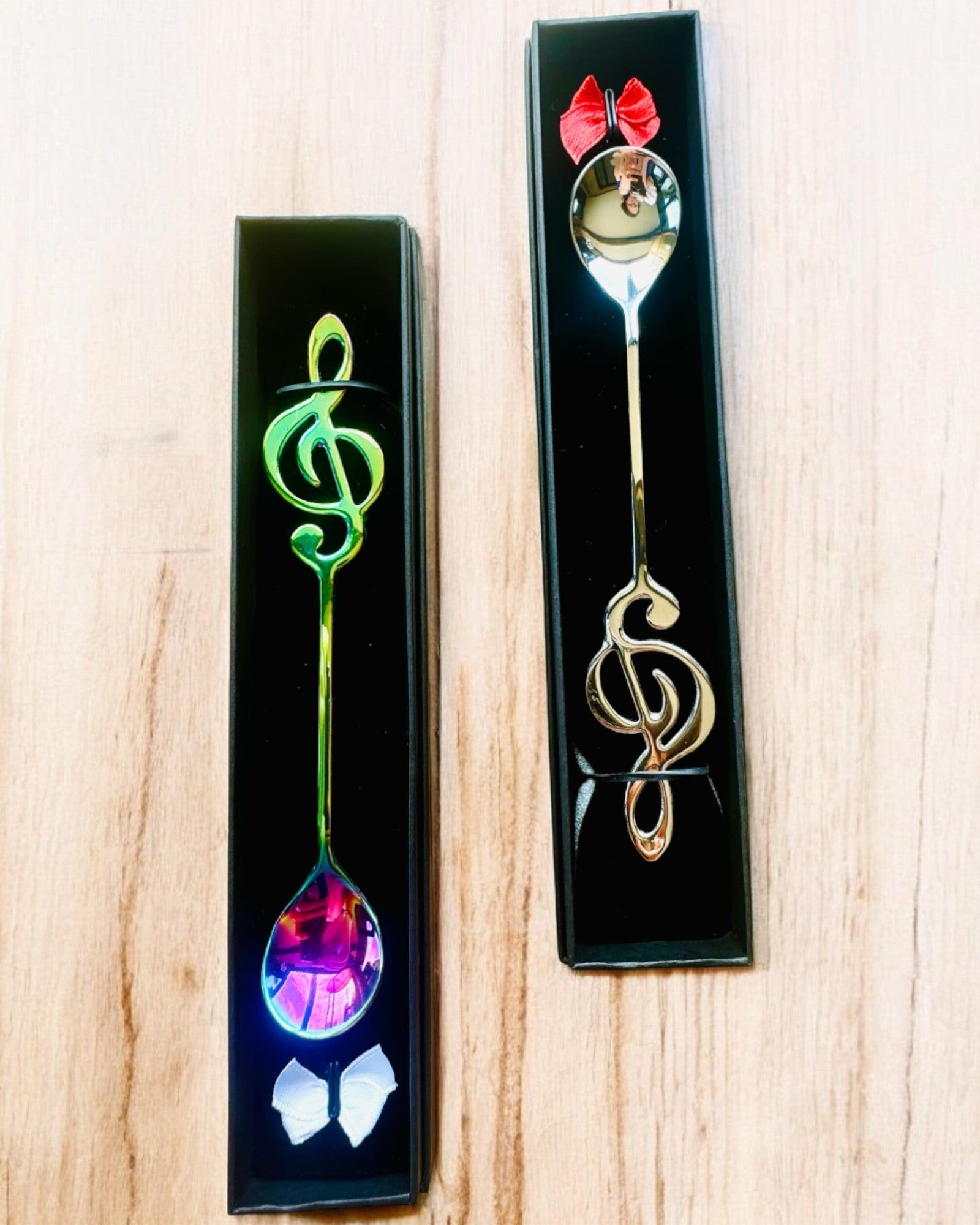 Cucchiaino Elegante con Chiave di Violino – Personalizzato per regalo, 2 varianti di colore a scelta