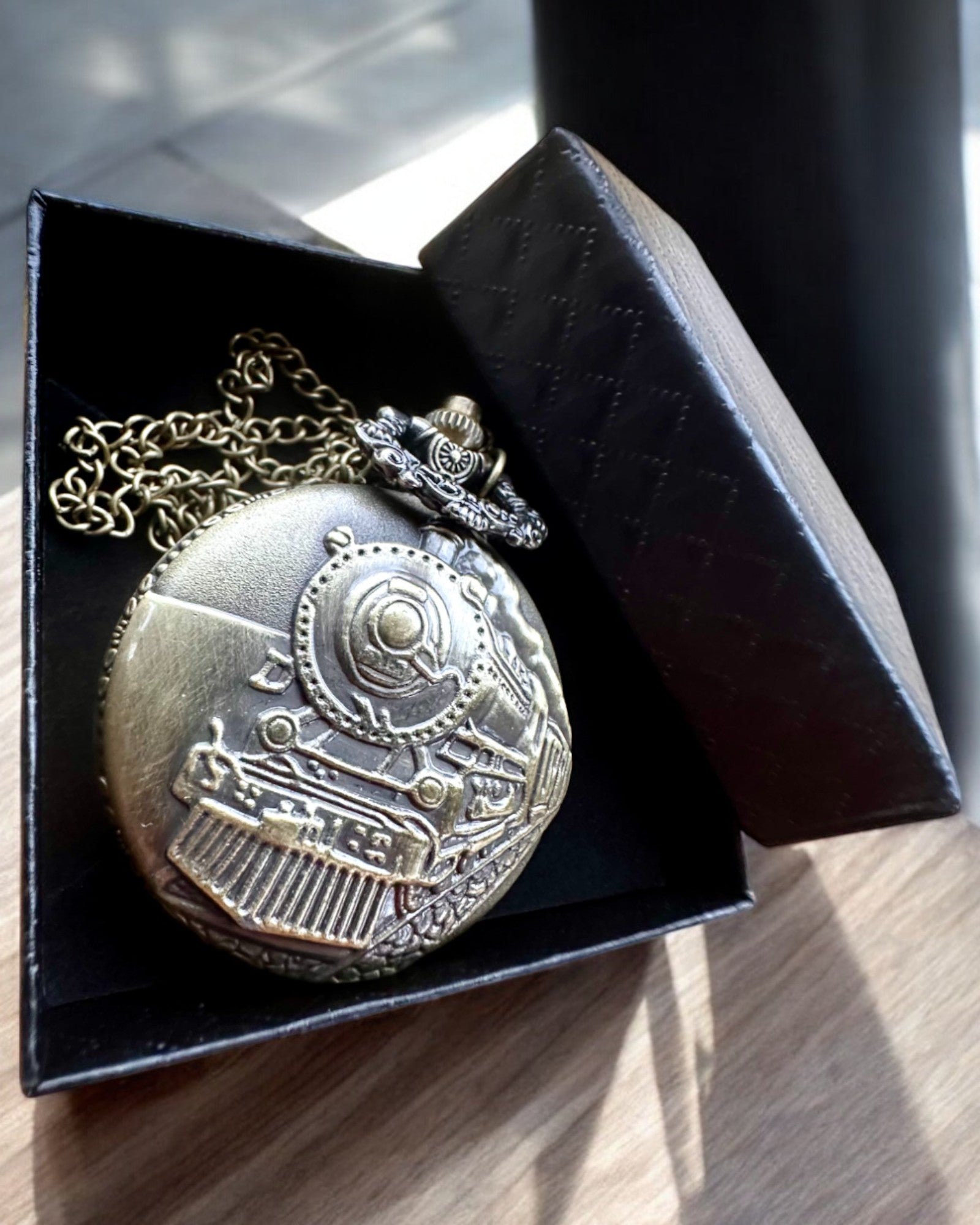 Orologio da Tasca Locomotiva del Tempo con incisione, come regalo, motivo treno