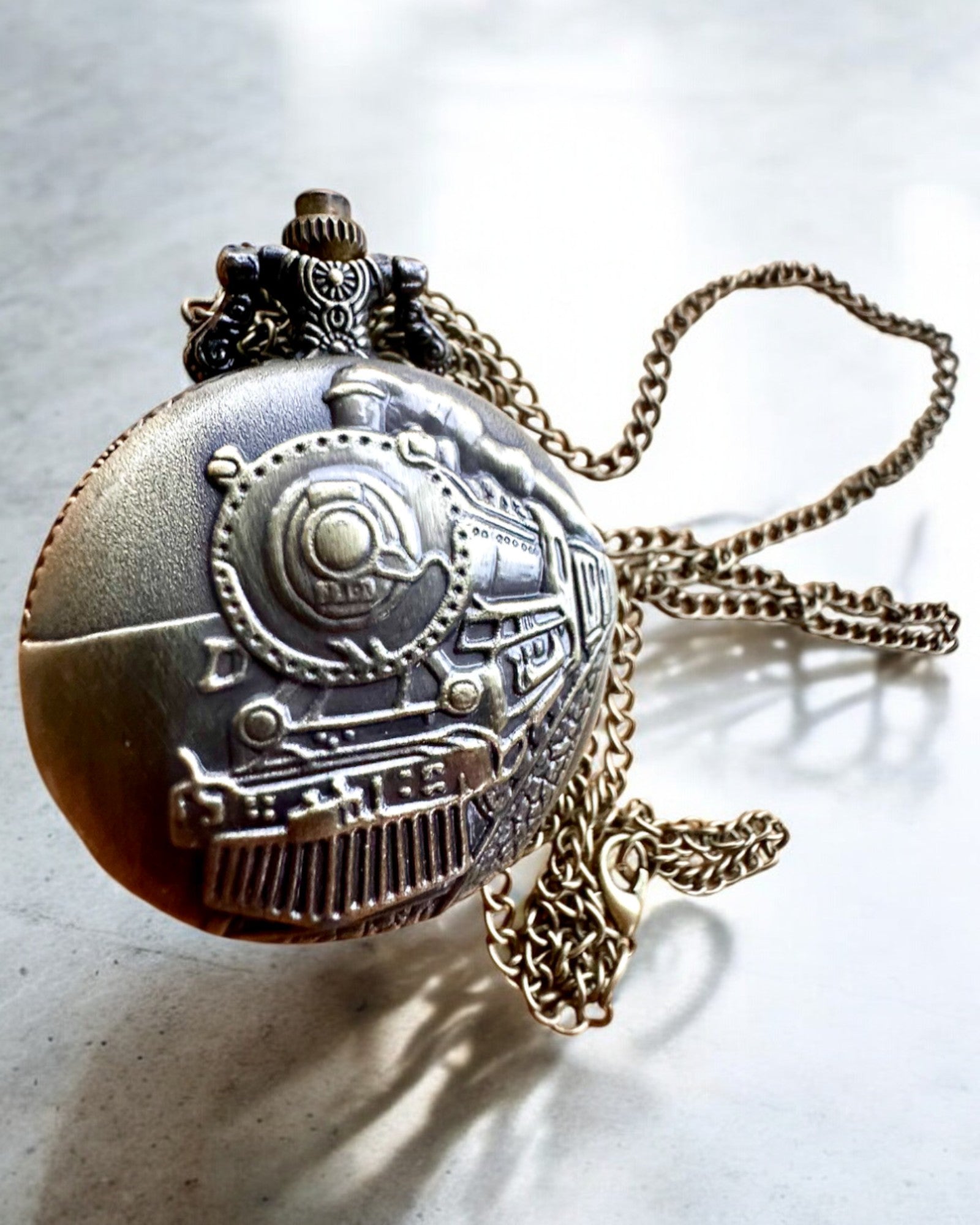 Orologio da Tasca Locomotiva del Tempo con incisione, come regalo, motivo treno