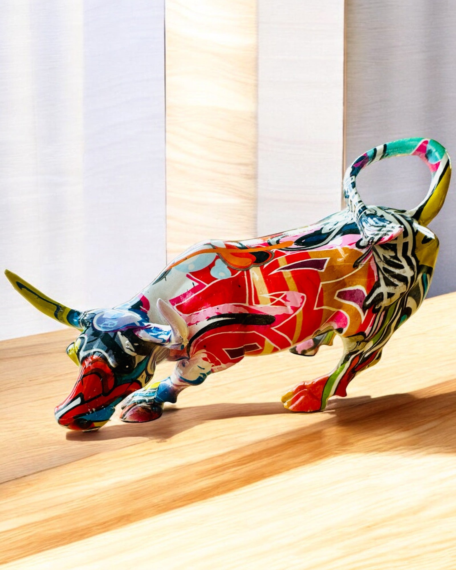 Scultura Decorativa Toro "BullArt" – Arte Unica con Opzione di Incisione - 4 varianti di colore, per regalo personalizzato